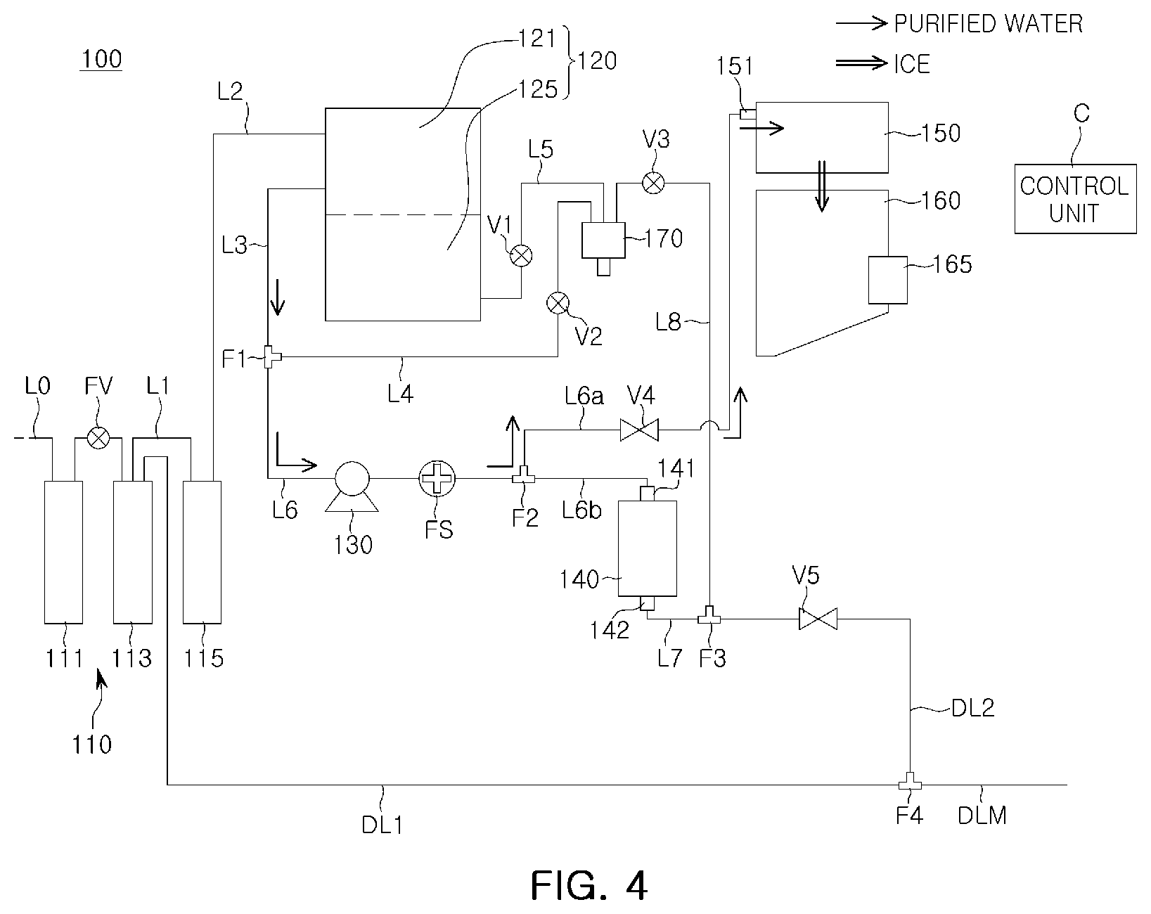 Patent US12157661 Figure 4 – Water purifier with ice-maker