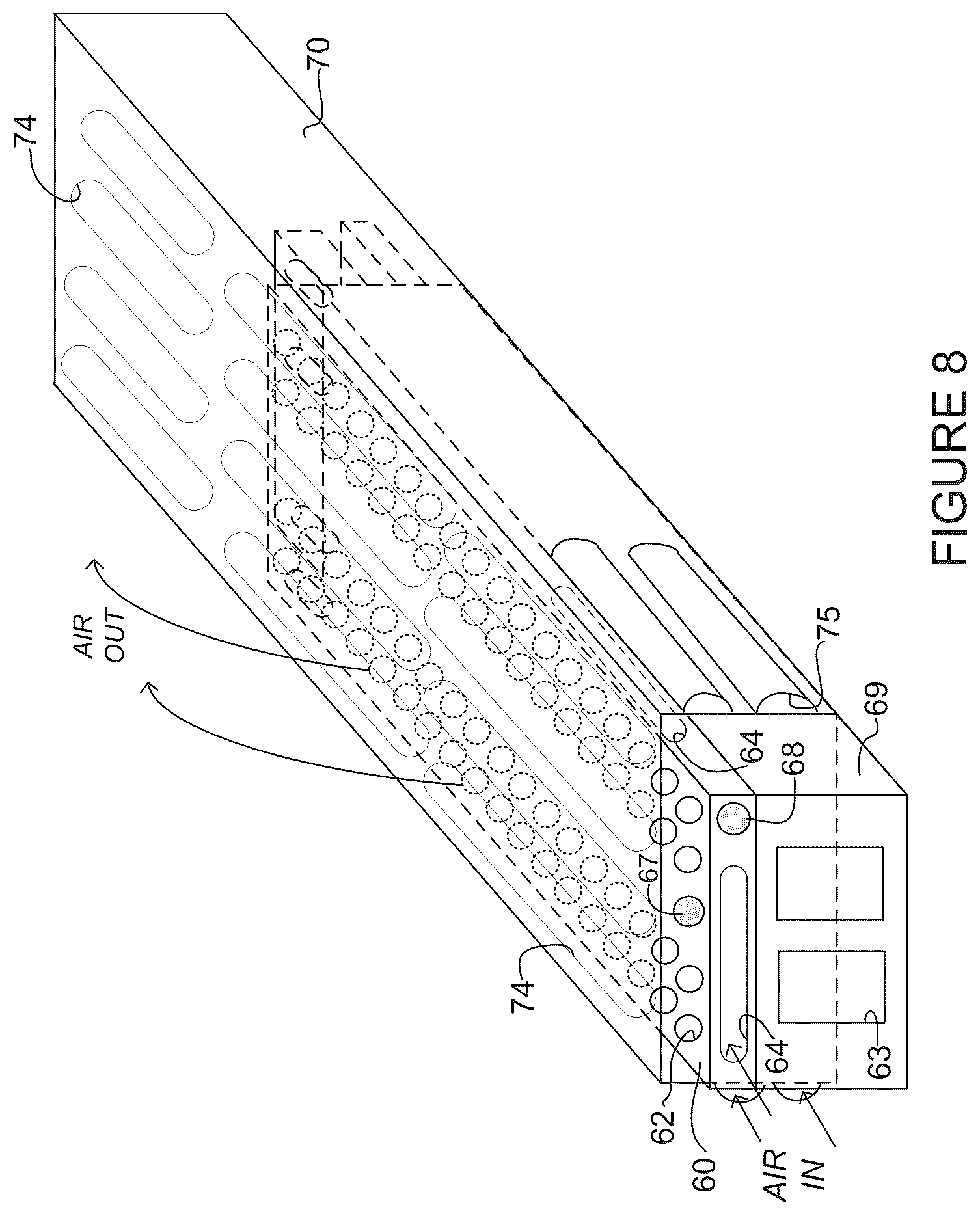 Patent US12157664 Figure 8 – Apparatus and method for dissipating heat with microelectromechanical system