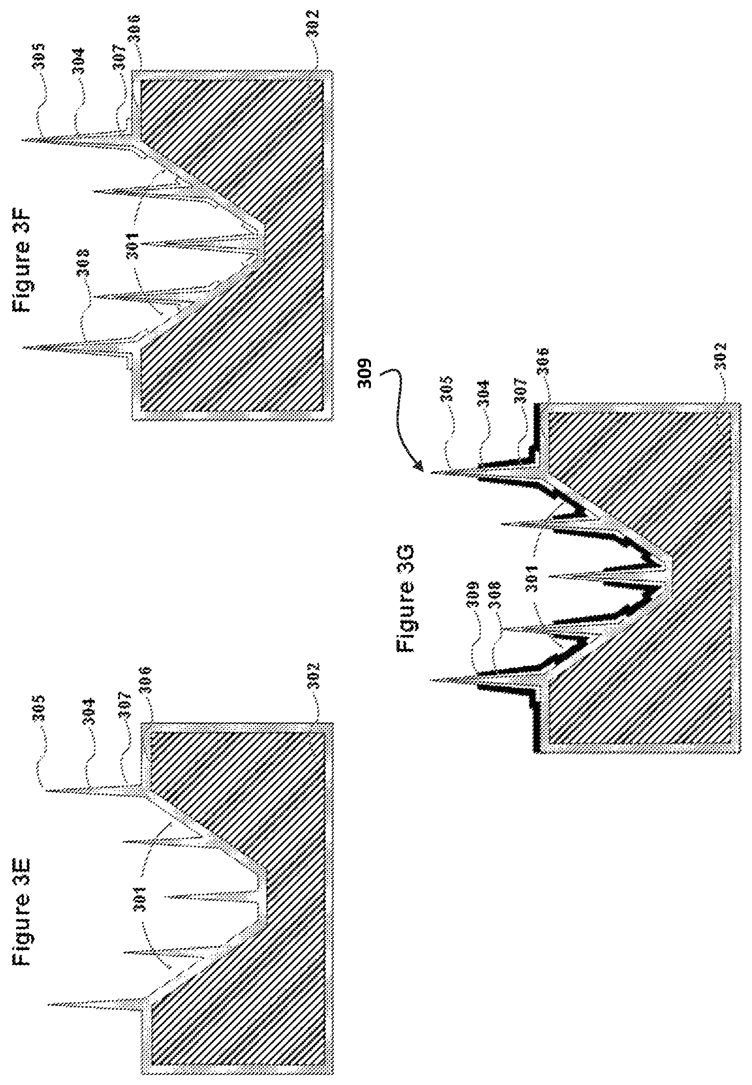 Patent US12157666 Figure 11 – Sharp, vertically aligned nanowire electrode arrays, high-yield fabrication and intracellular recording