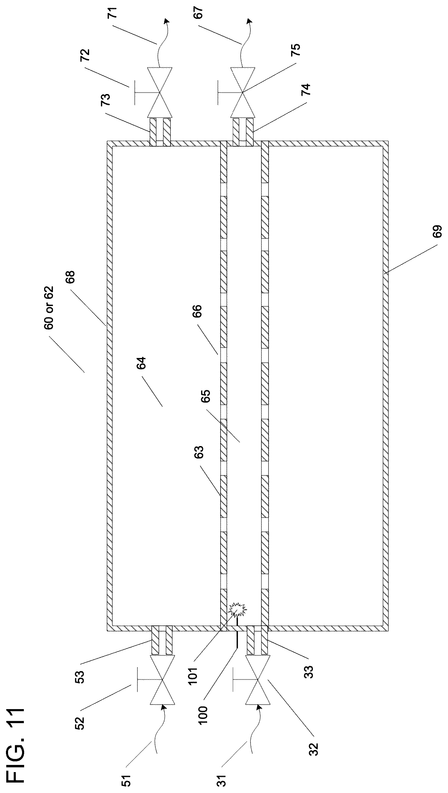 Patent US12157669 Figure 11 – Methods of producing hydrogen and nitrogen using a feedstock gas reactor