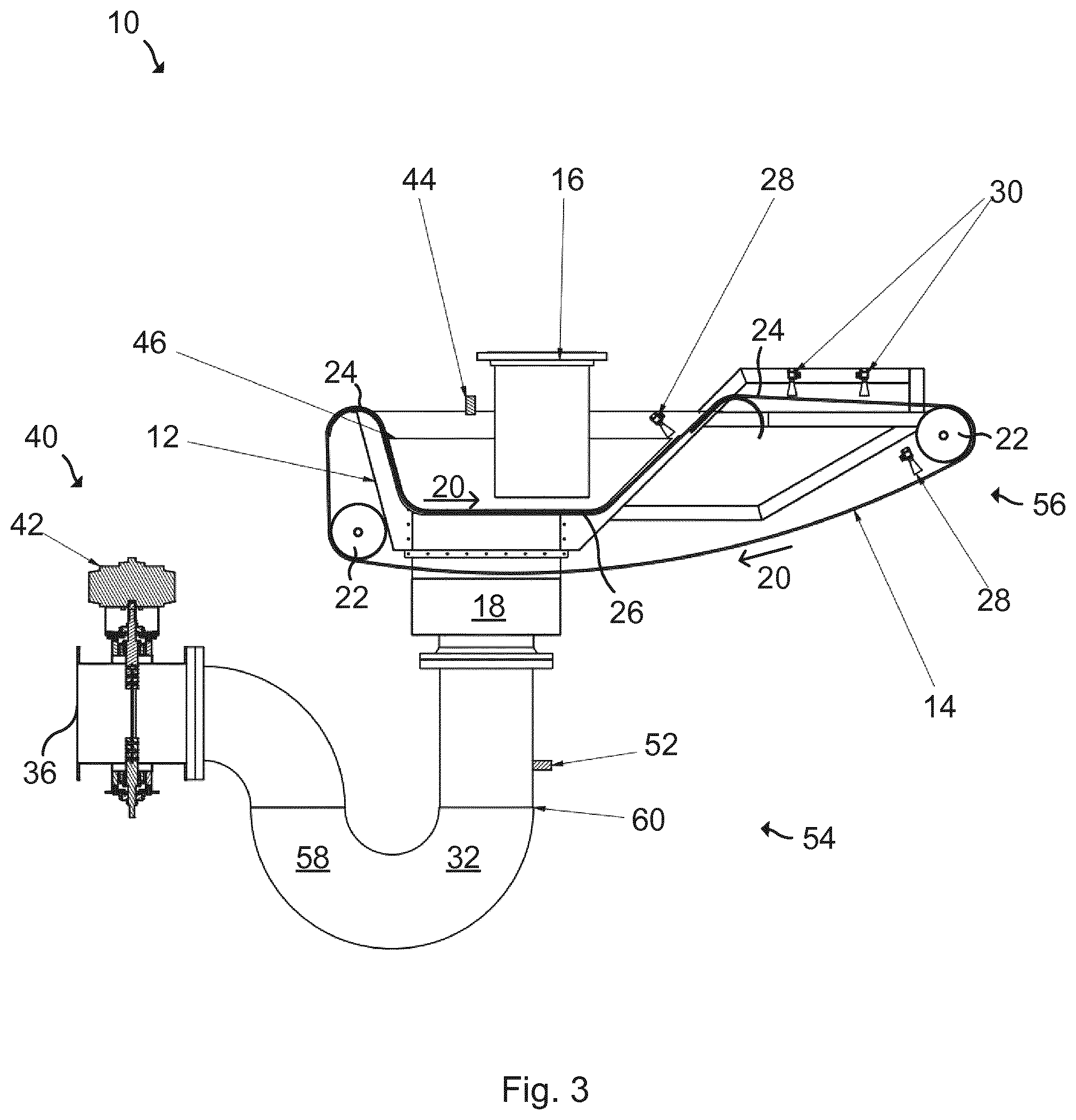 Patent US12157688 Figure 3 – Filtration apparatus utilizing differential pressure over a filtering element