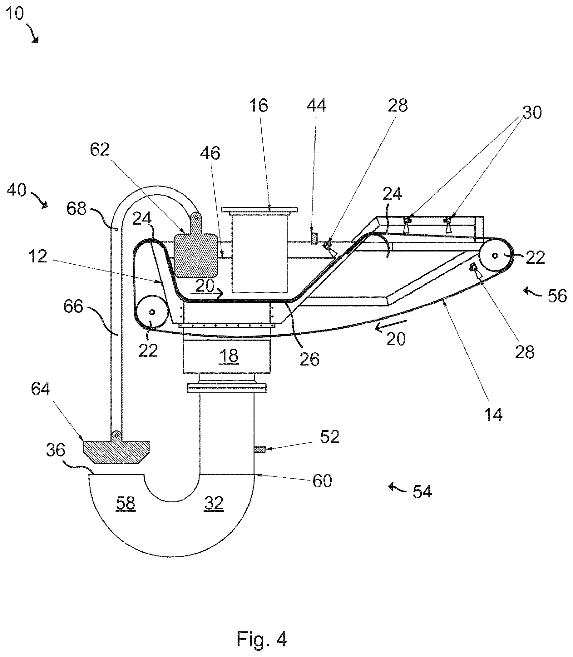 Patent US12157688 Figure 4 – Filtration apparatus utilizing differential pressure over a filtering element