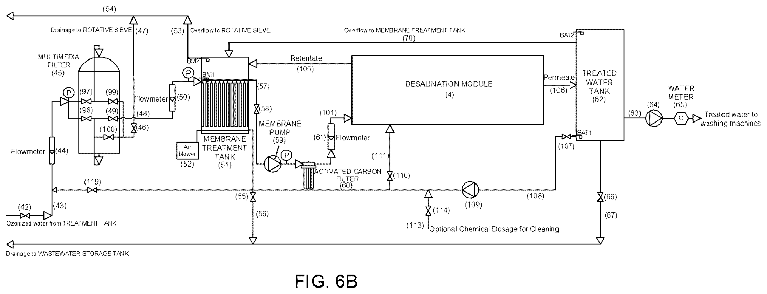 Patent US12157692 Figure 12 – Industrial wastewater treatment system and method for garment finishing, jeans and denim industry