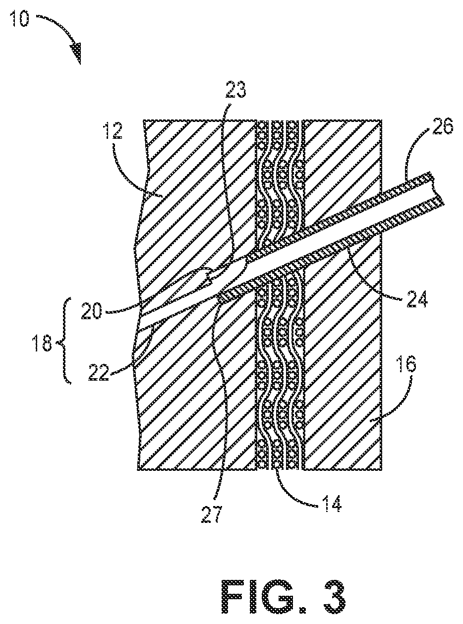 Patent US12157708 Figure 3 – Method for creating cooling holes in a CMC laminate