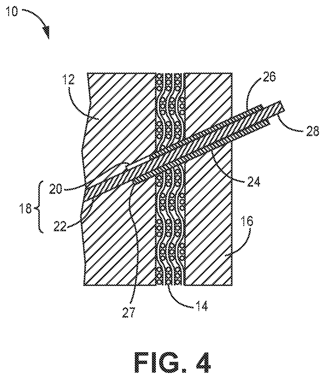 Patent US12157708 Figure 4 – Method for creating cooling holes in a CMC laminate