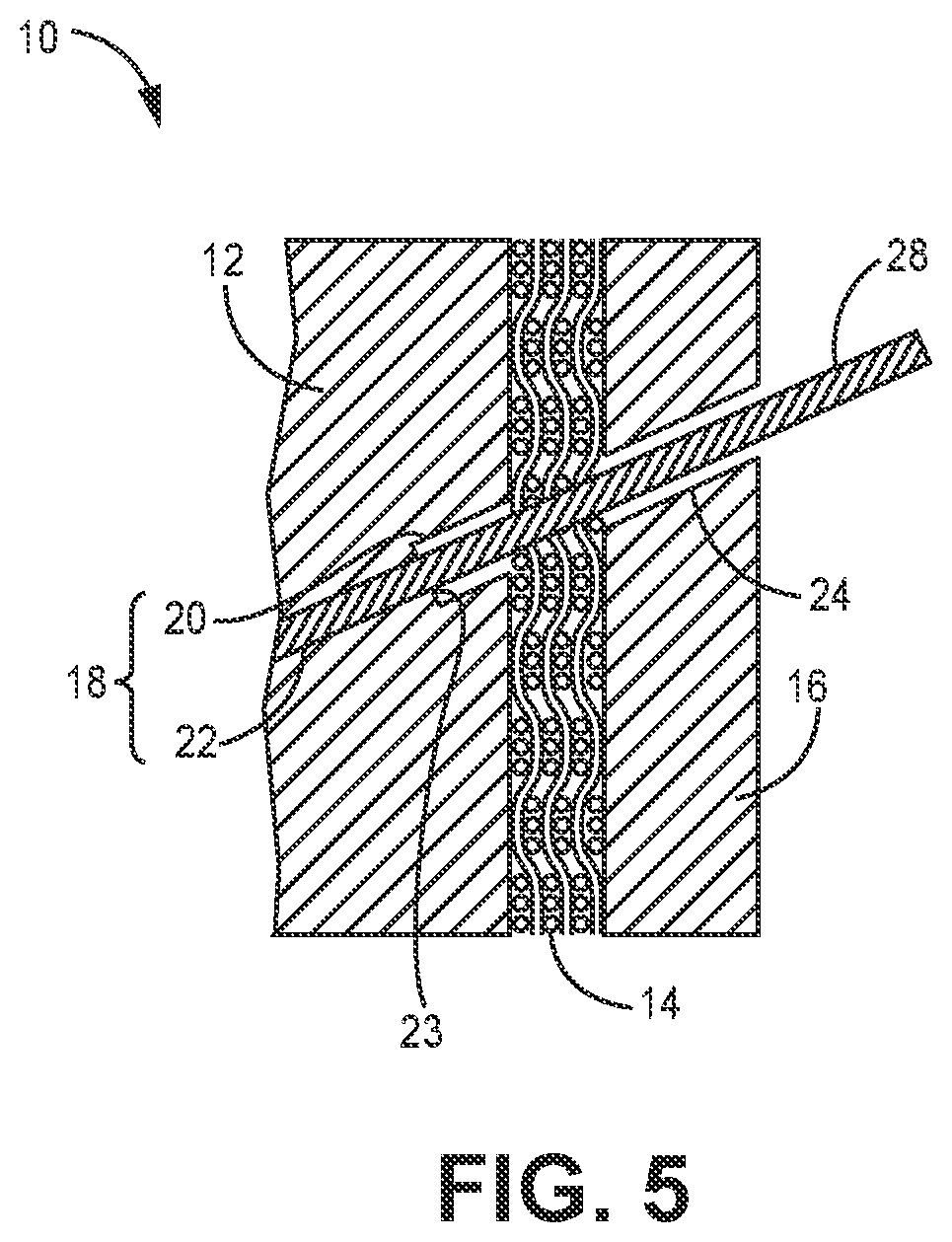 Patent US12157708 Figure 5 – Method for creating cooling holes in a CMC laminate