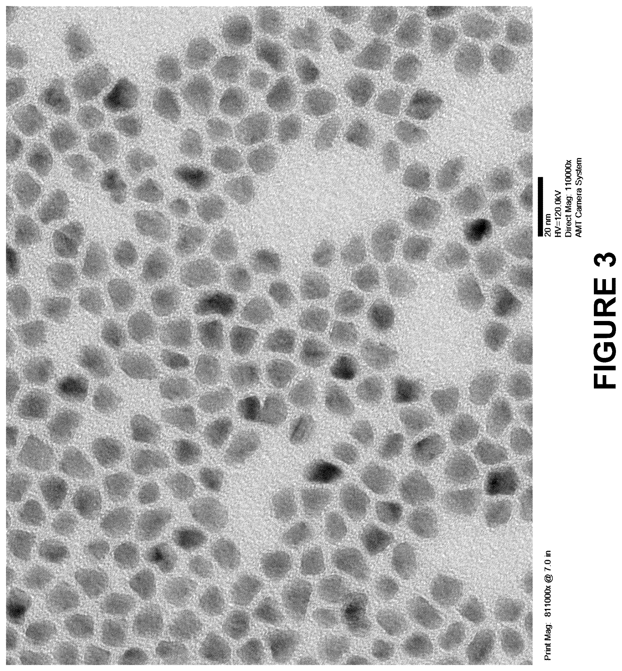 Patent US12157849 Figure 3 – Blue-emitting nanocrystals with cubic shape and group IV metal fluoride passivation