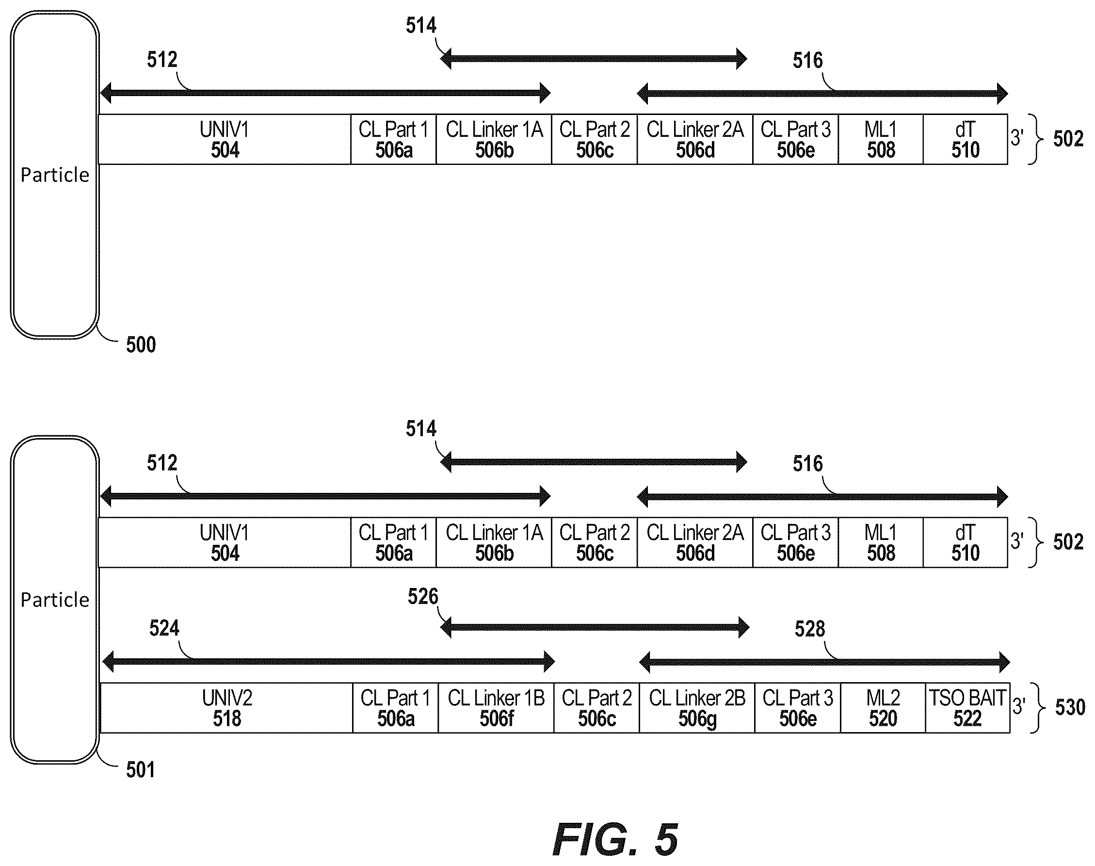 Patent US12157913 Figure 7 – Oligonucleotides and beads for 5 prime gene expression assay