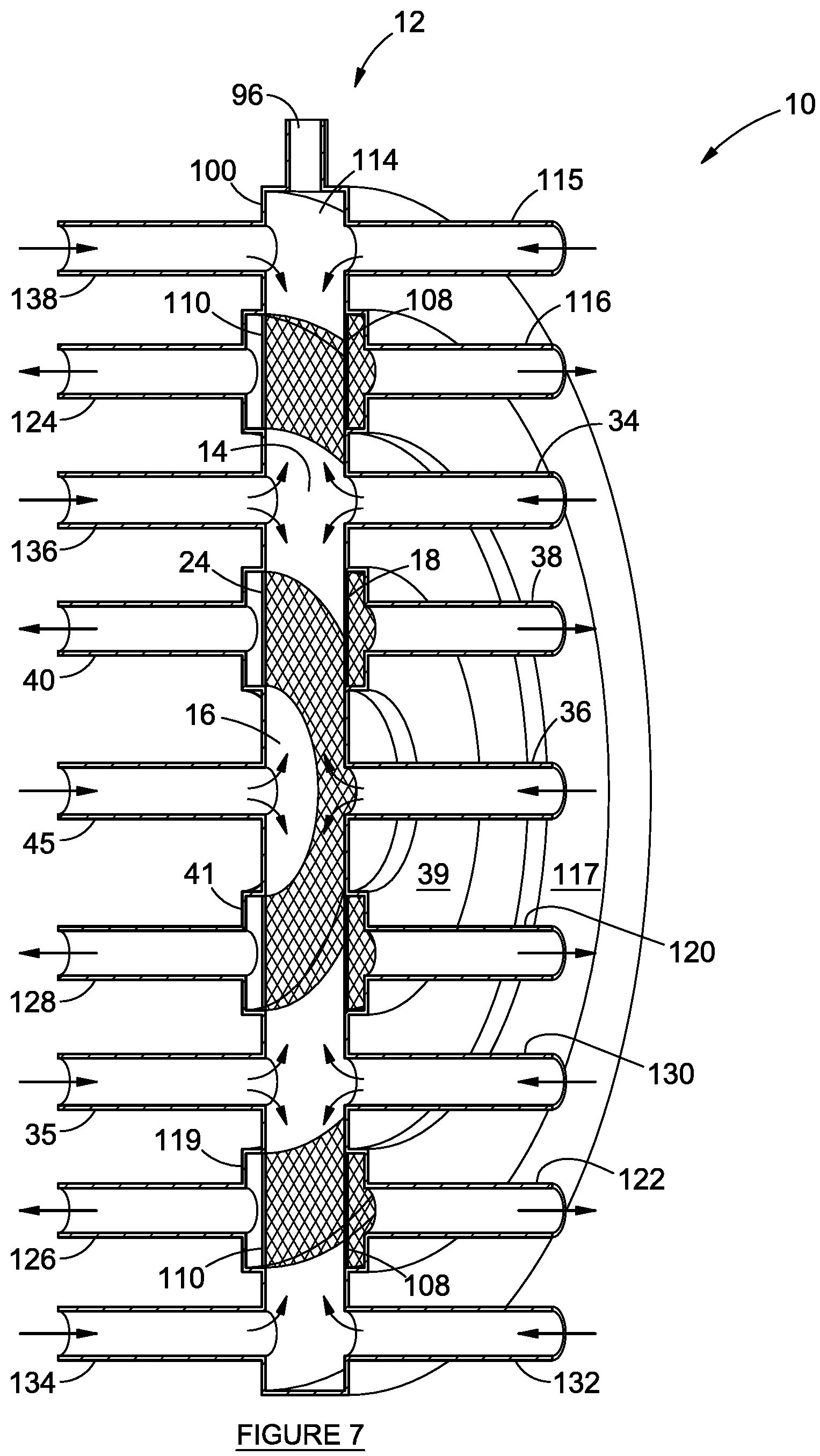 Patent US12157948 Figure 7 – Electrodes for divergent electrolytic flow-through apparatuses