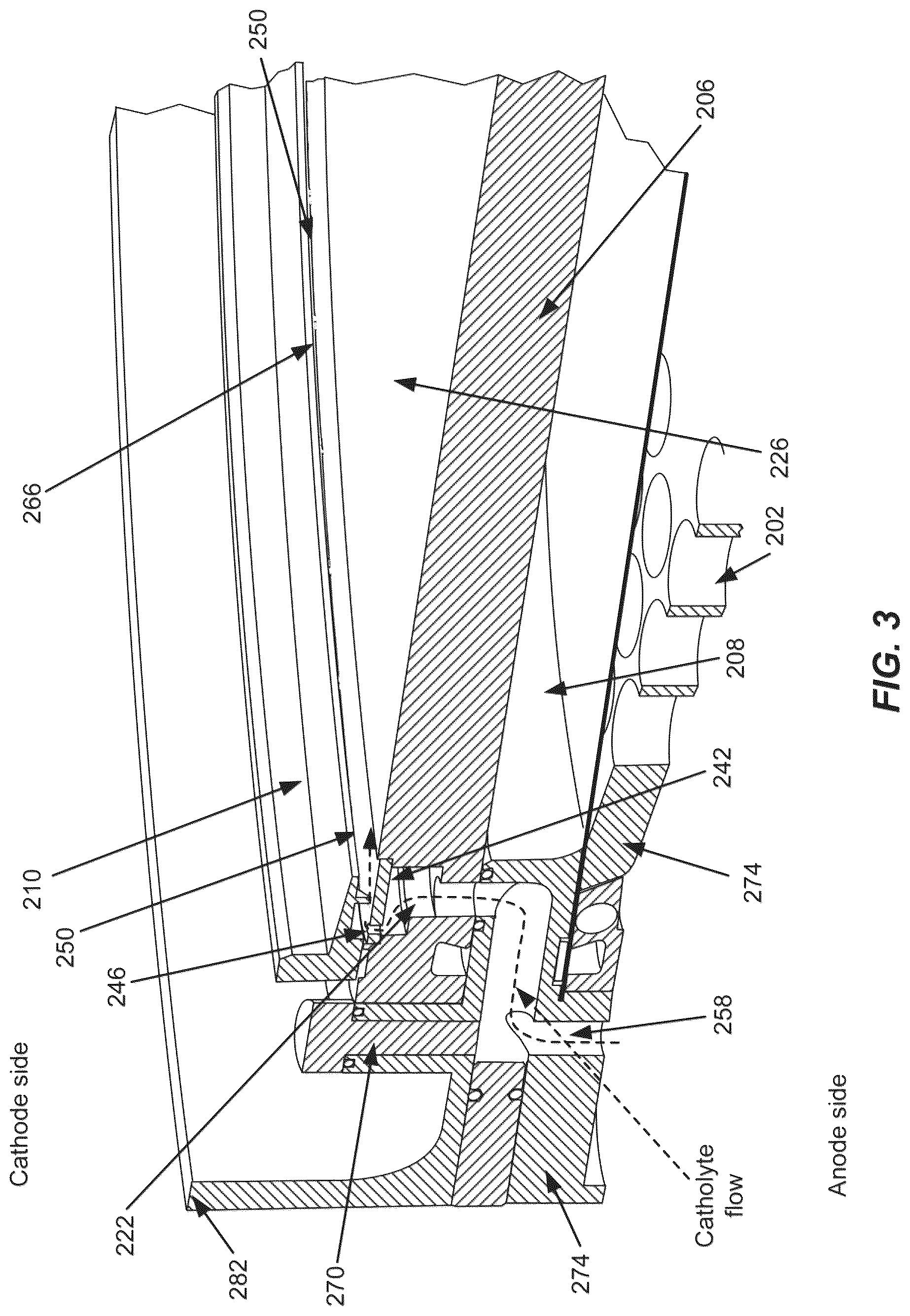 Patent US12157949 Figure 4 – Cross flow conduit for foaming prevention in high convection plating cells