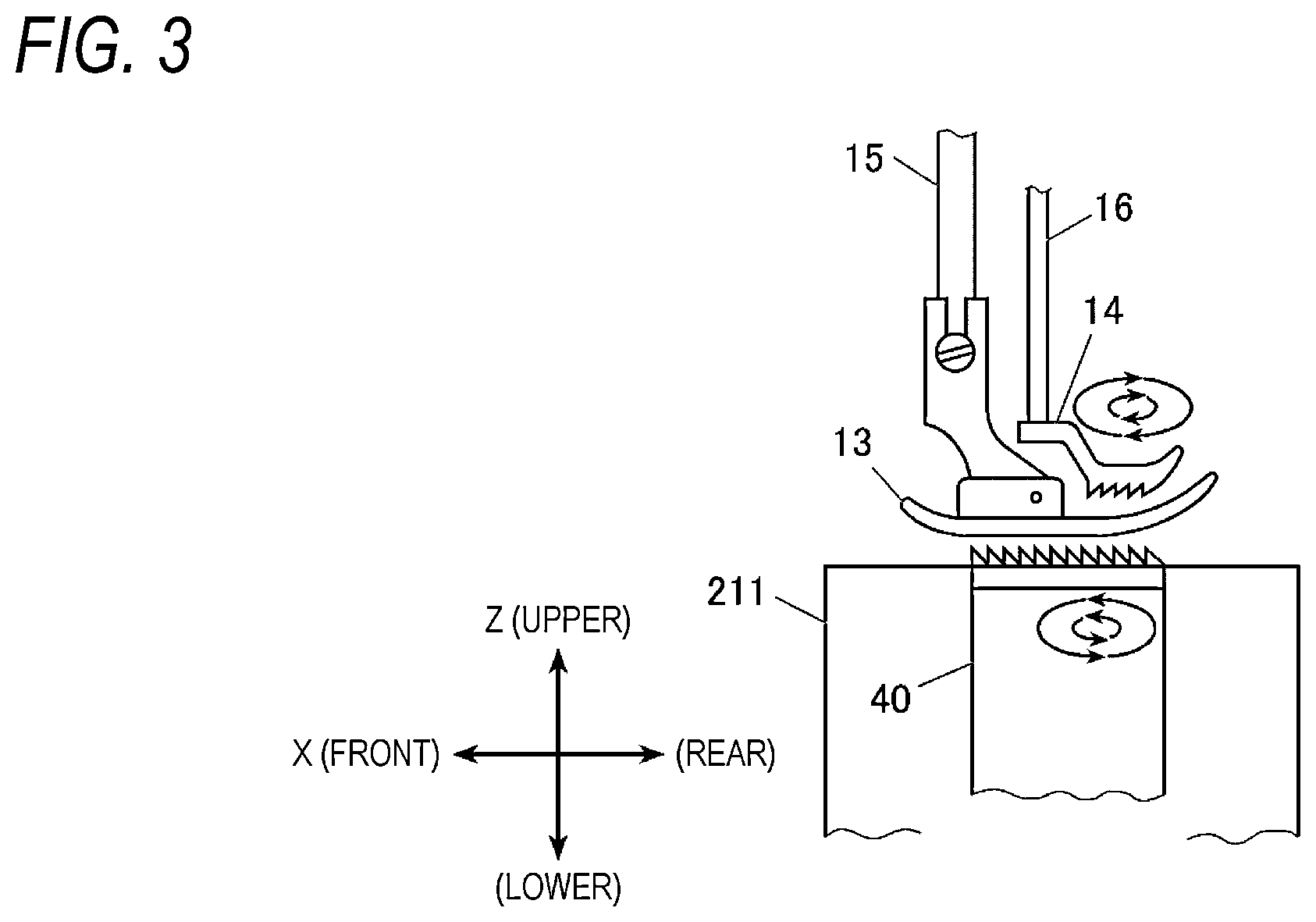 Patent US12157962 Figure 3 – Sewing machine