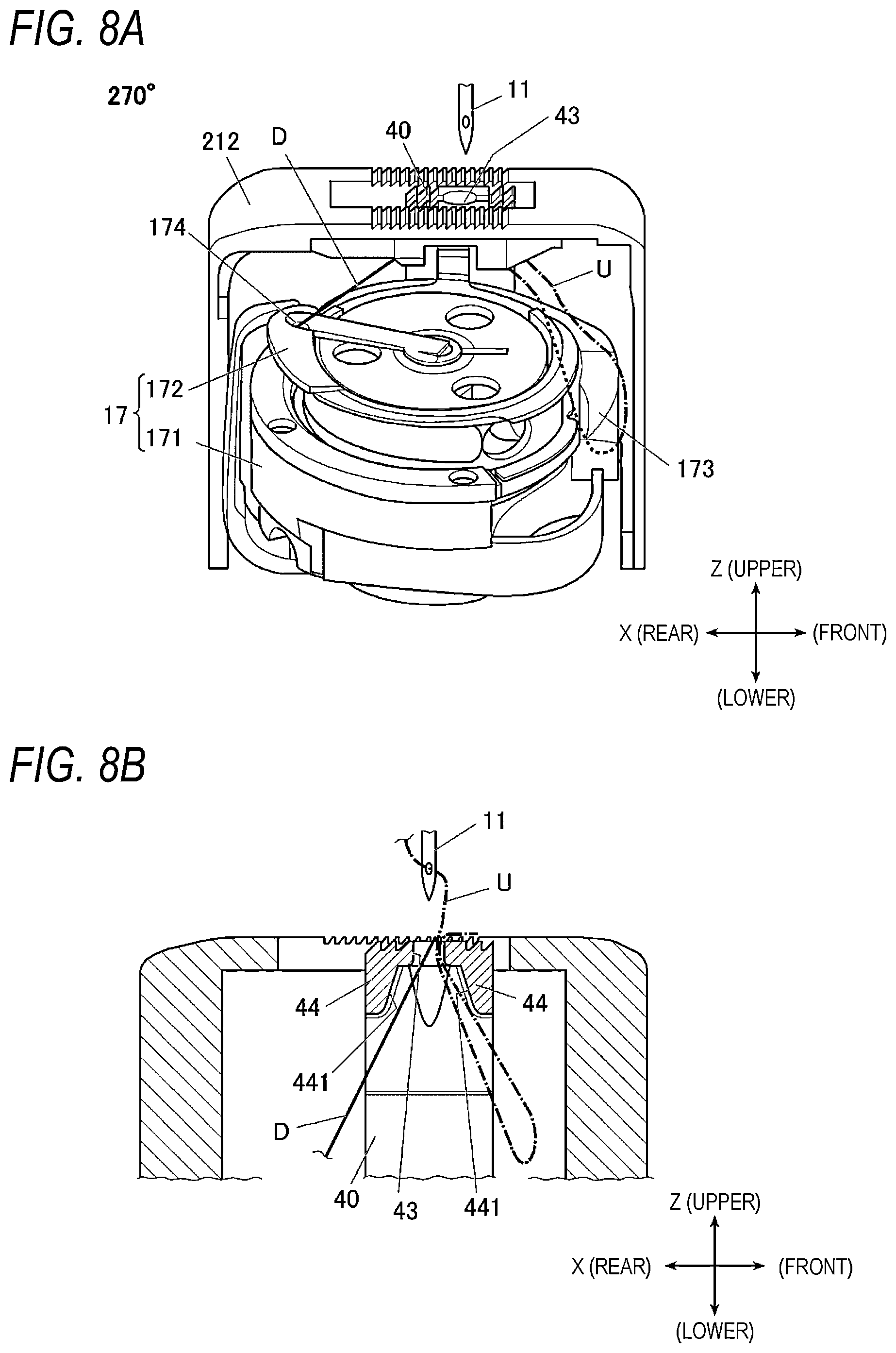 Patent US12157962 Figure 8 – Sewing machine