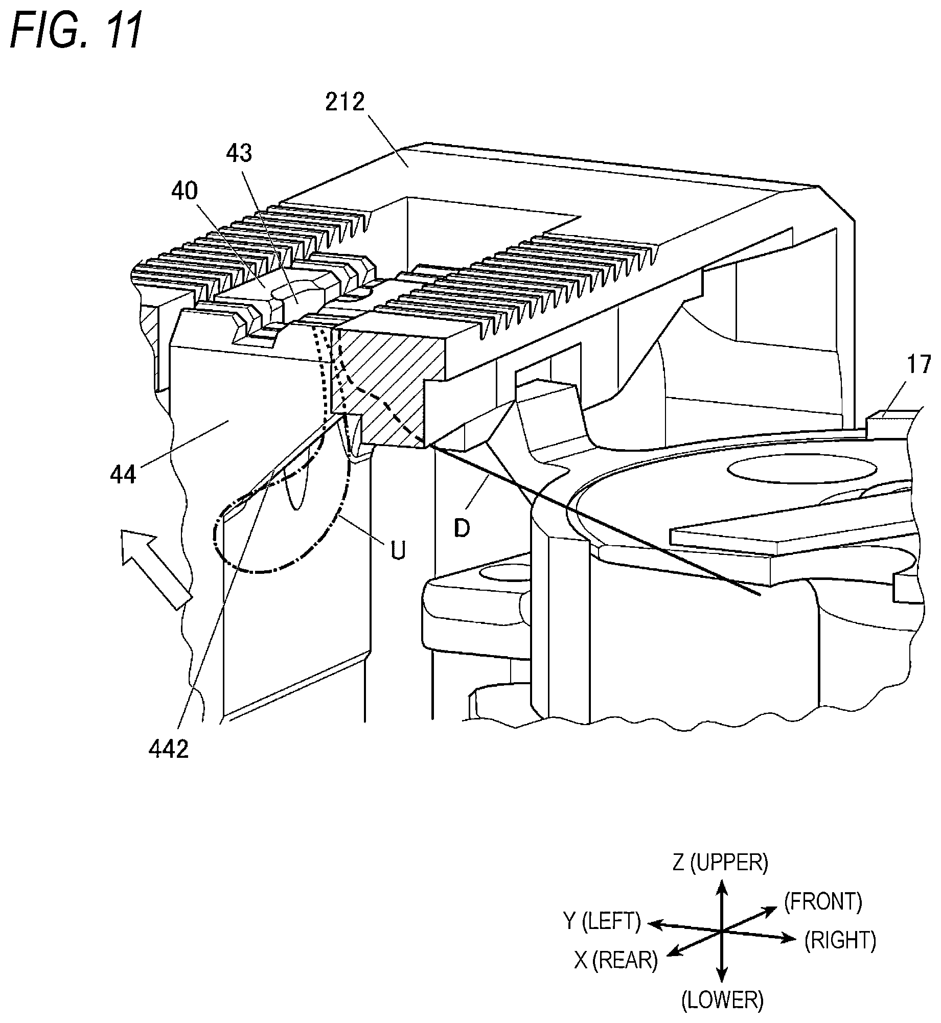 Patent US12157962 Figure 11 – Sewing machine