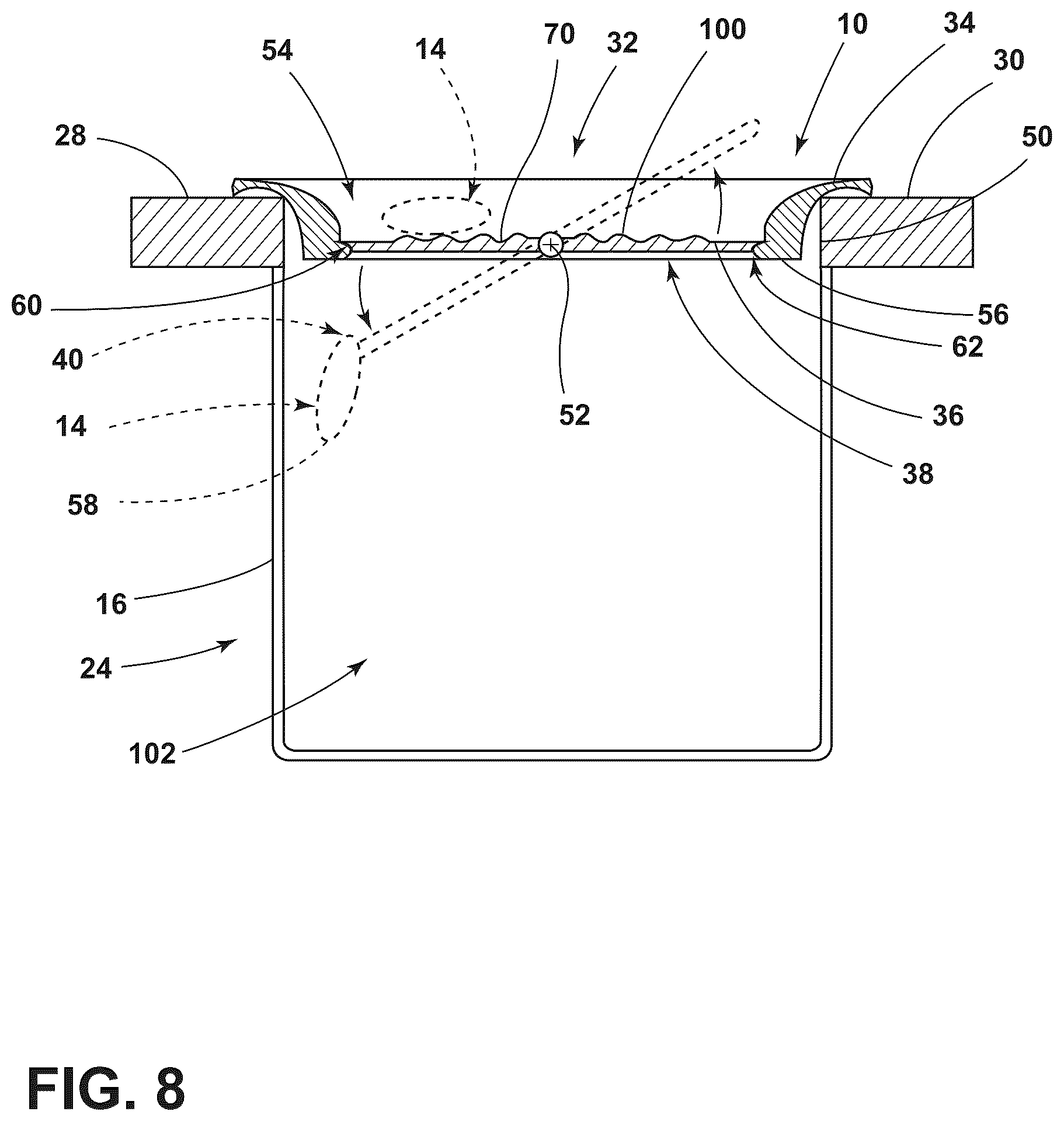 Patent US12157964 Figure 8 – Detachable pretreat sink for laundry appliance having an operable washboard