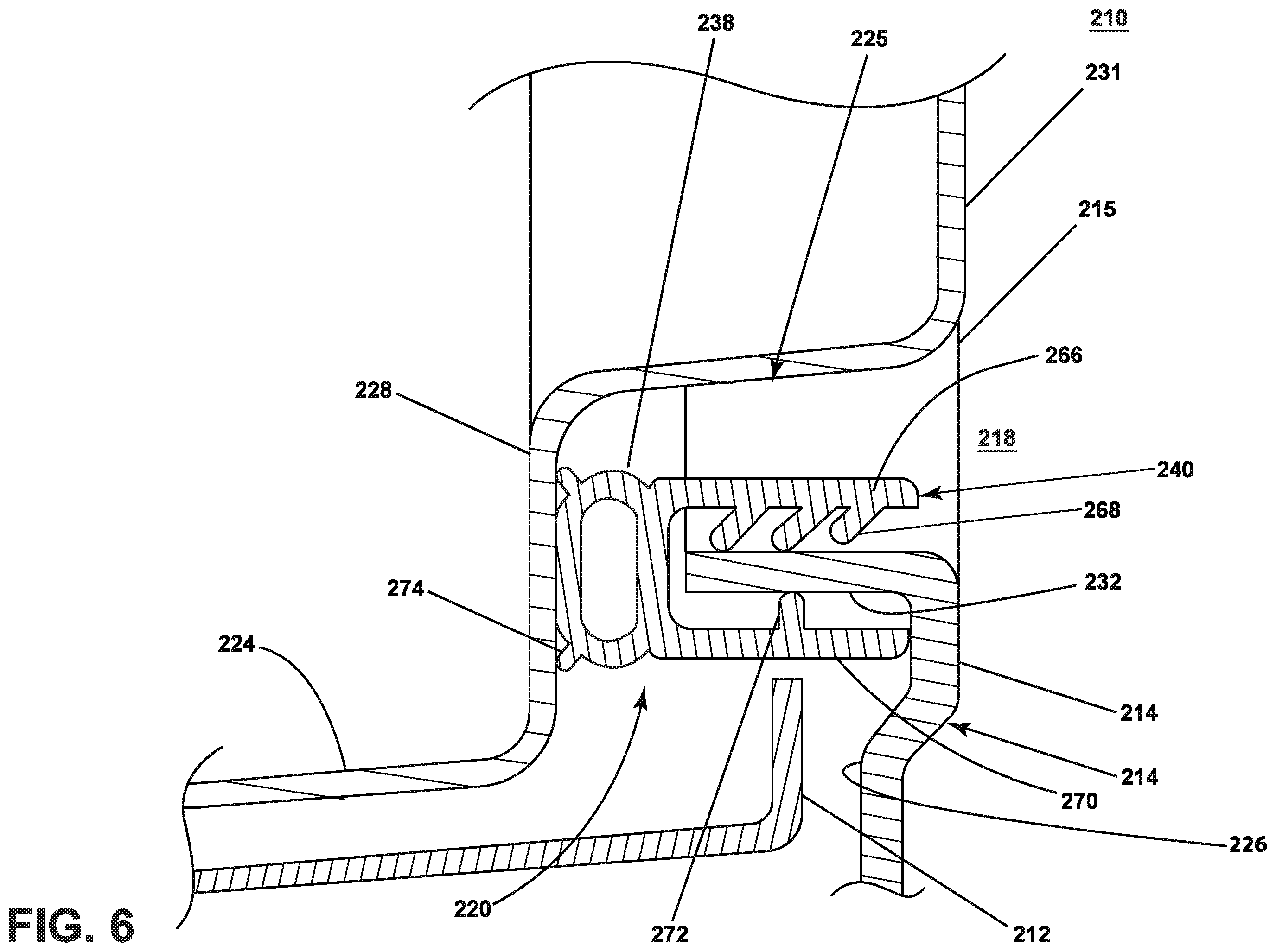 Patent US12157965 Figure 6 – Combination washer/dryer with a double-seal closure arrangement