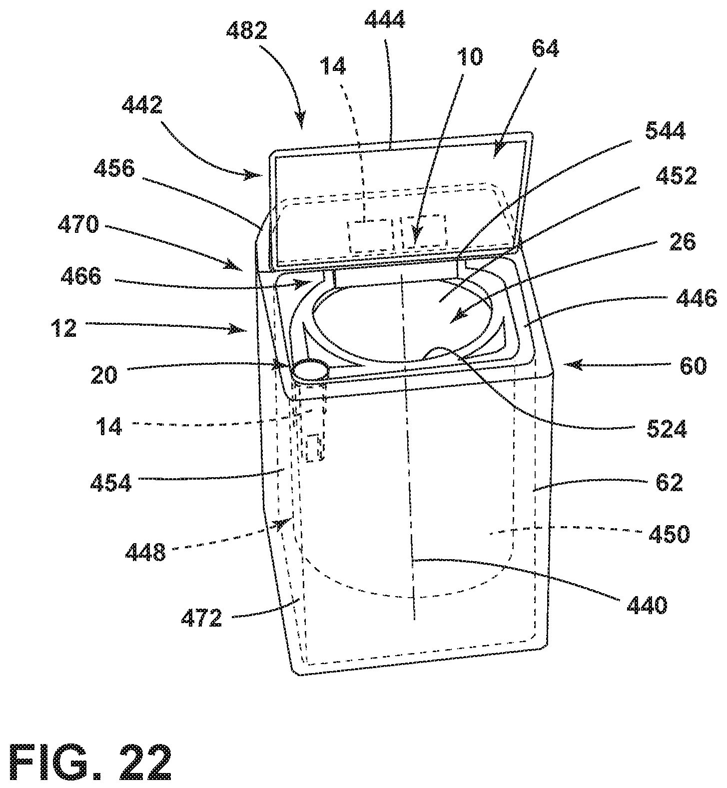 Patent US12157967 Figure 18 – Chemistry dispensing system for a laundry appliance having removable chemistry cartridges