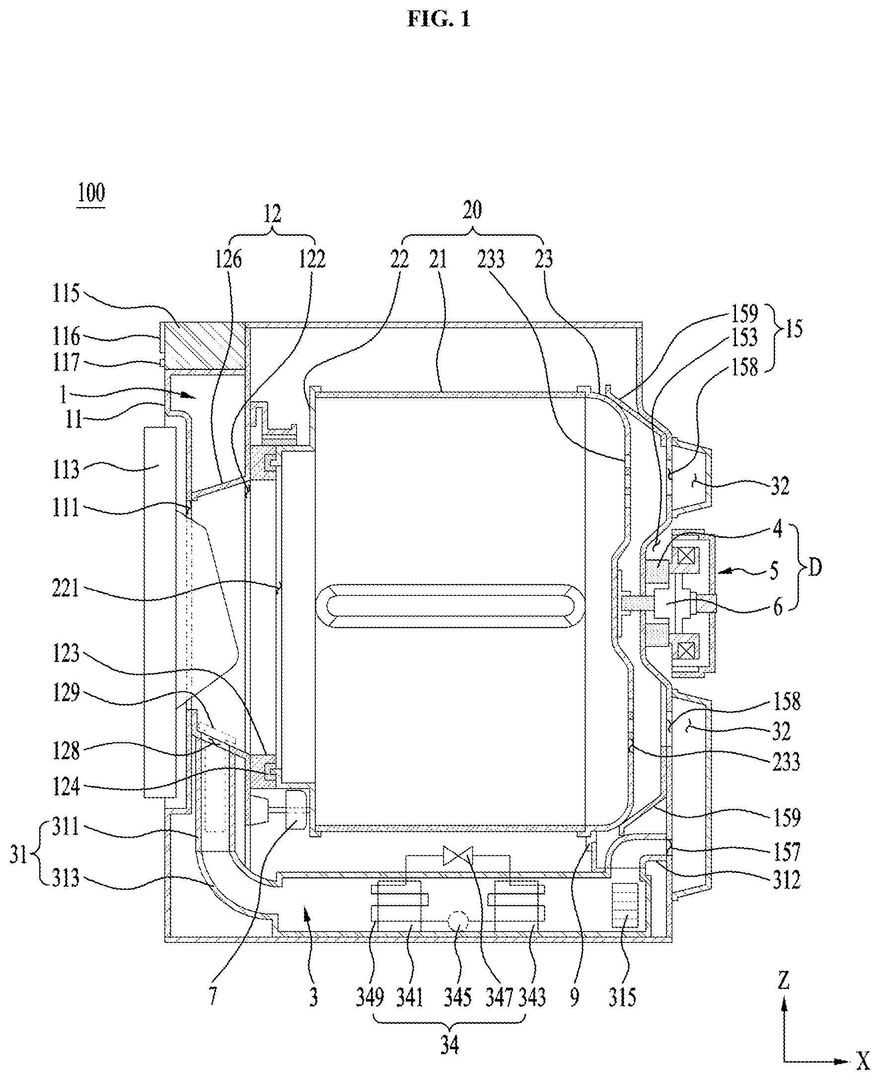 Patent US12157968 Figure 1 – Dryer
