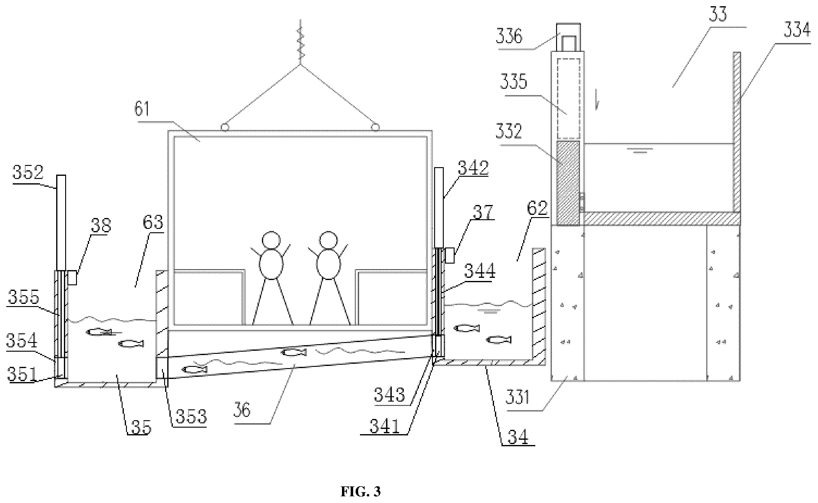 Patent US12157982 Figure 3 – Fish-passing system and a fish-passing method with tourist ornamental function