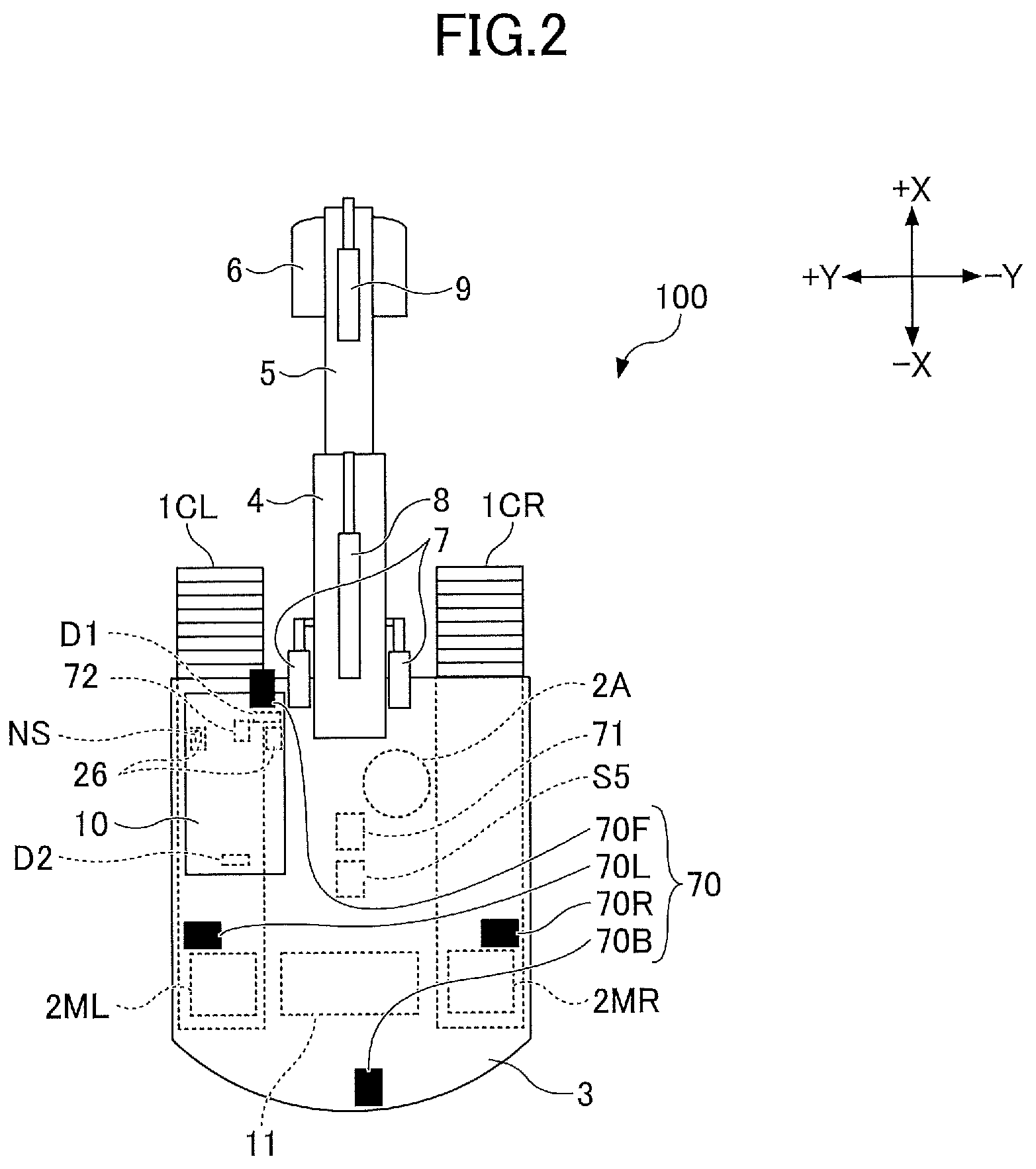 Patent US12157985 Figure 2 – Shovel and control device for shovel