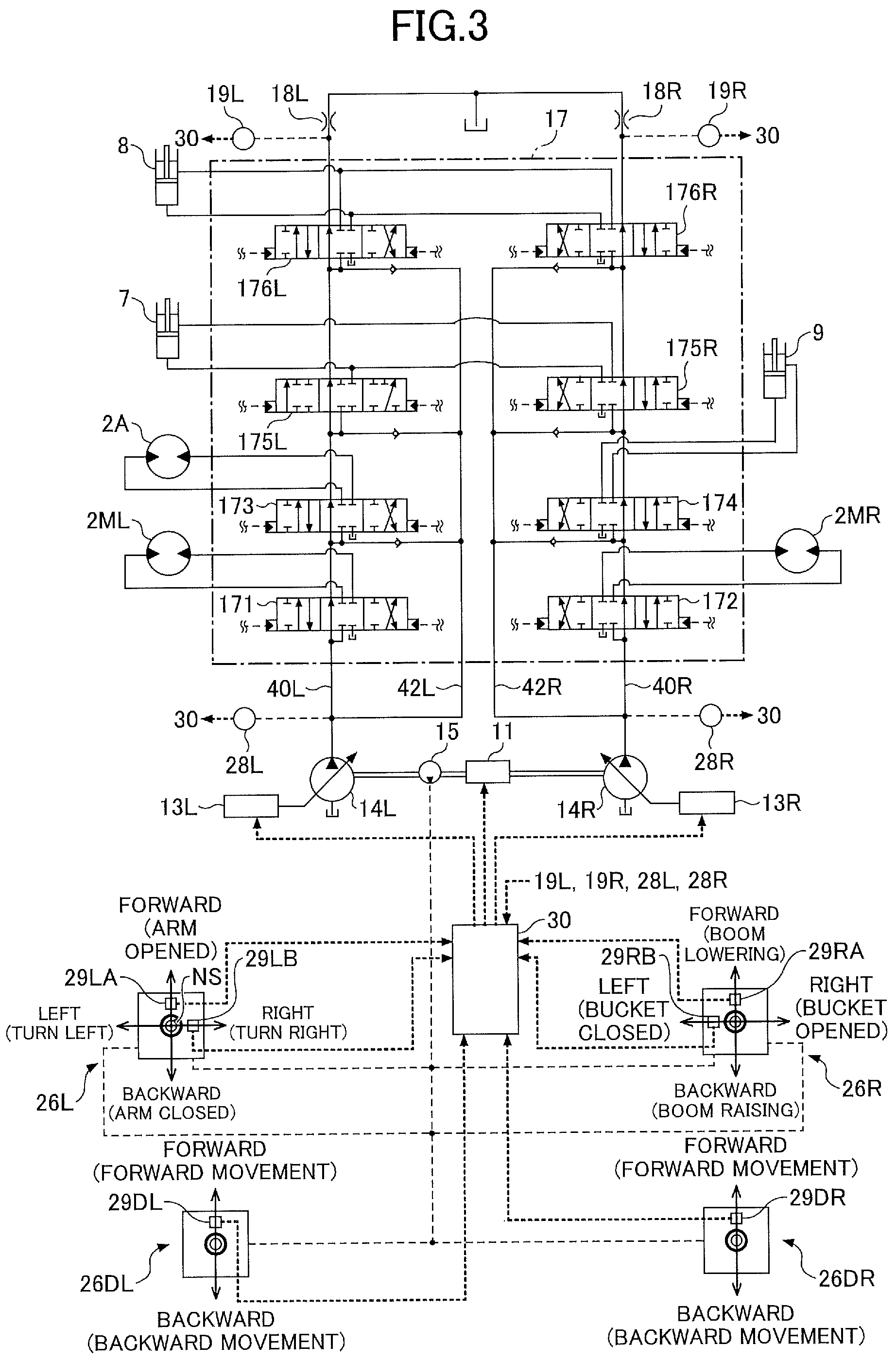 Patent US12157985 Figure 3 – Shovel and control device for shovel