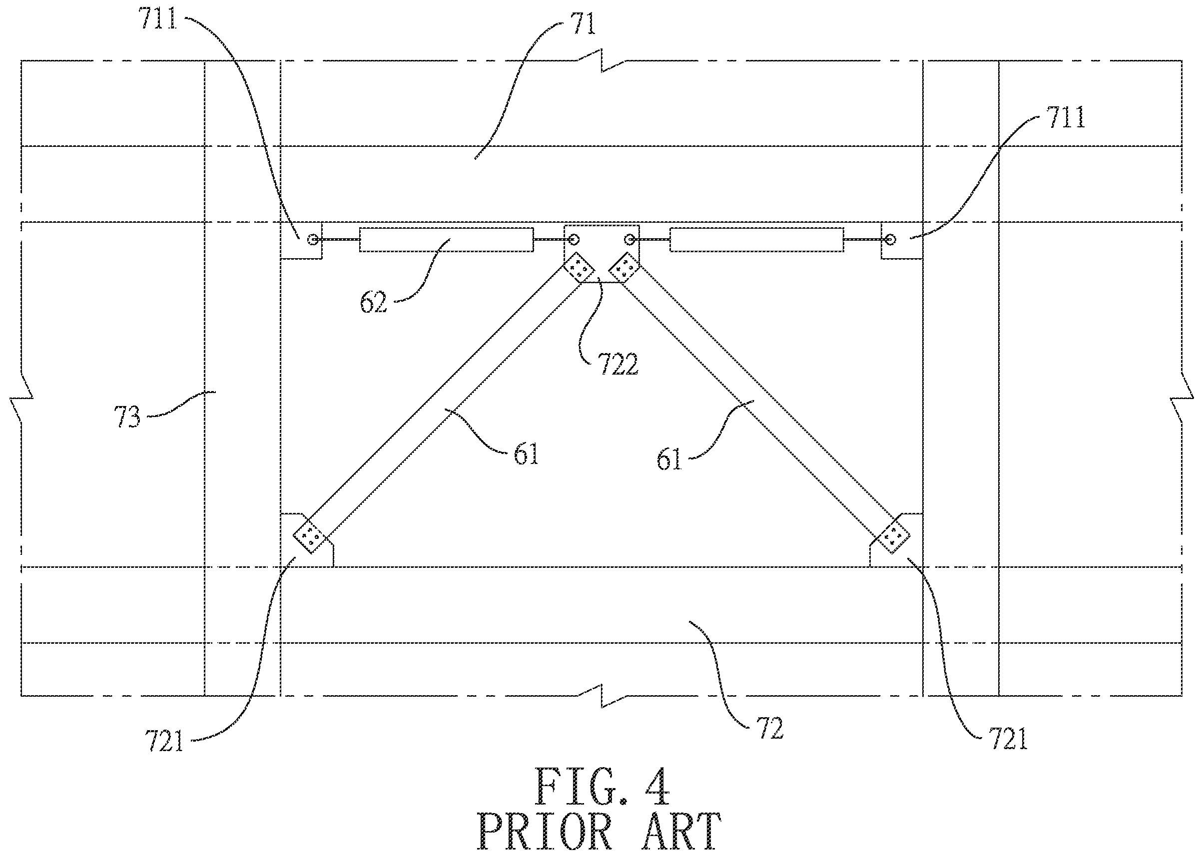 Patent US12157997 Figure 4 – Shock absorbing equipment having shear-wall-like mechanism with enhanced damping force for a building and shock absorbing system with the same