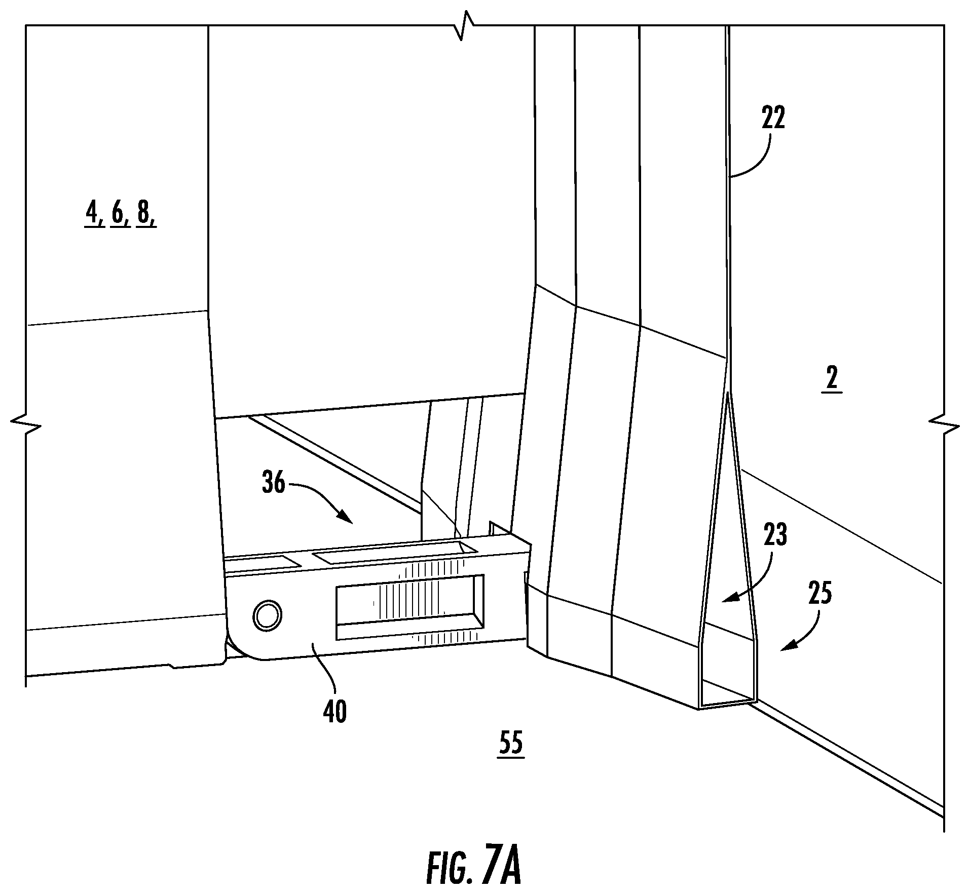 Patent US12157998 Figure 8 – Space divider system for indoor facilities