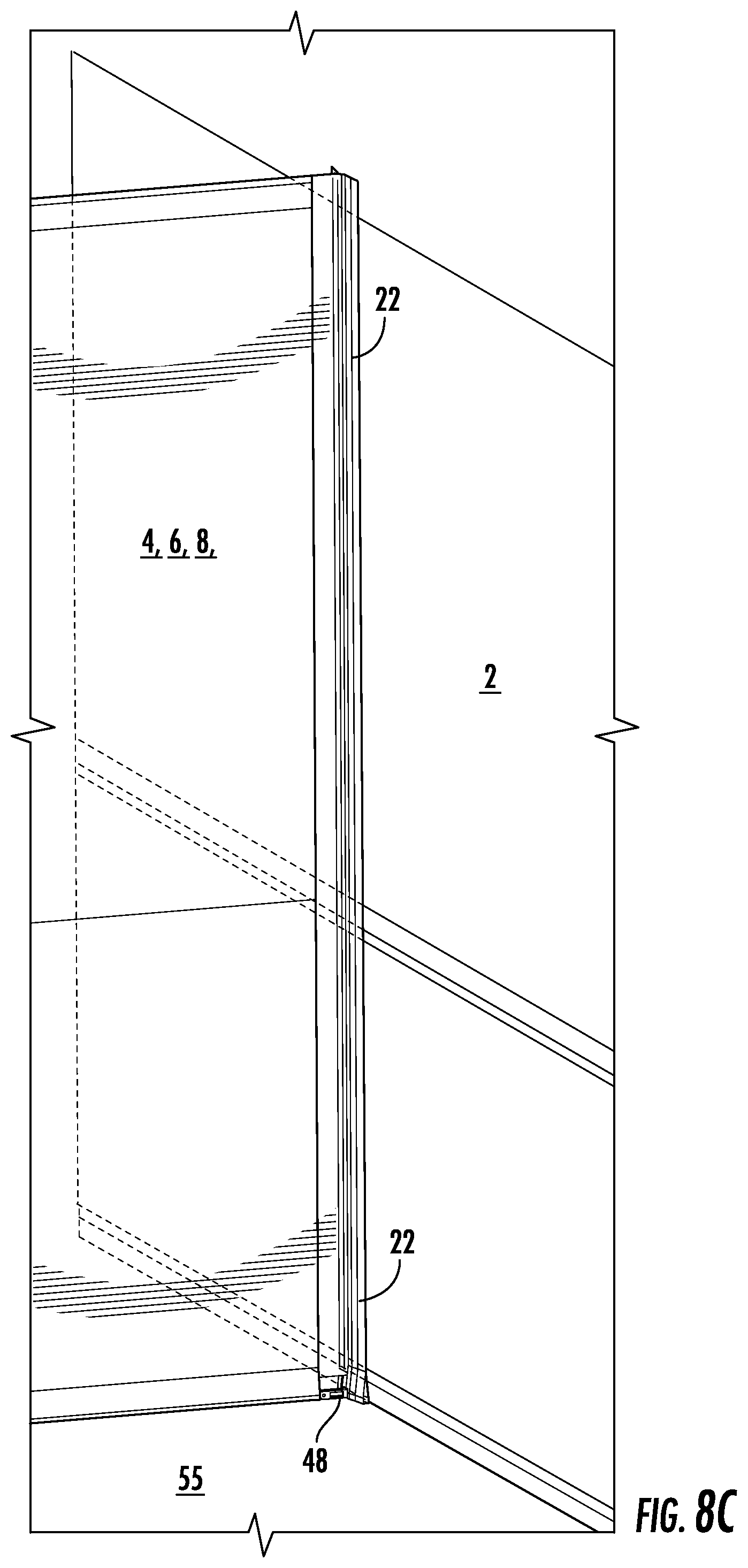 Patent US12157998 Figure 13 – Space divider system for indoor facilities