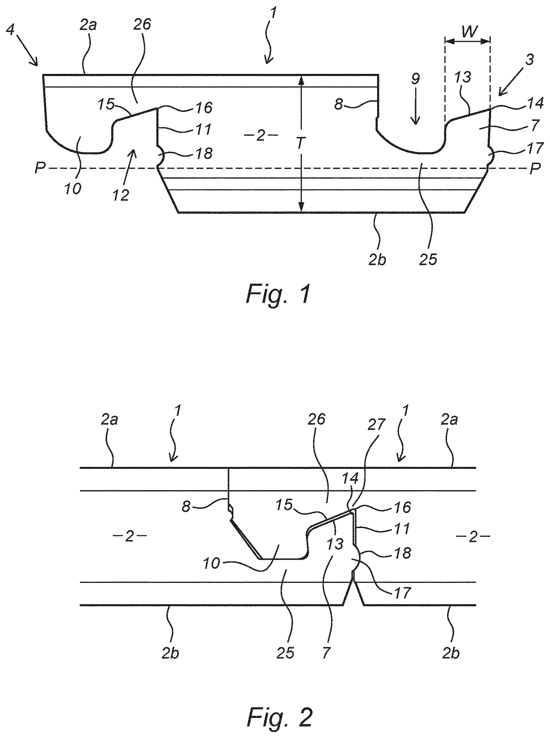 Patent US12158010 Figure 1 – Panel, in particular a floor panel or a wall panel