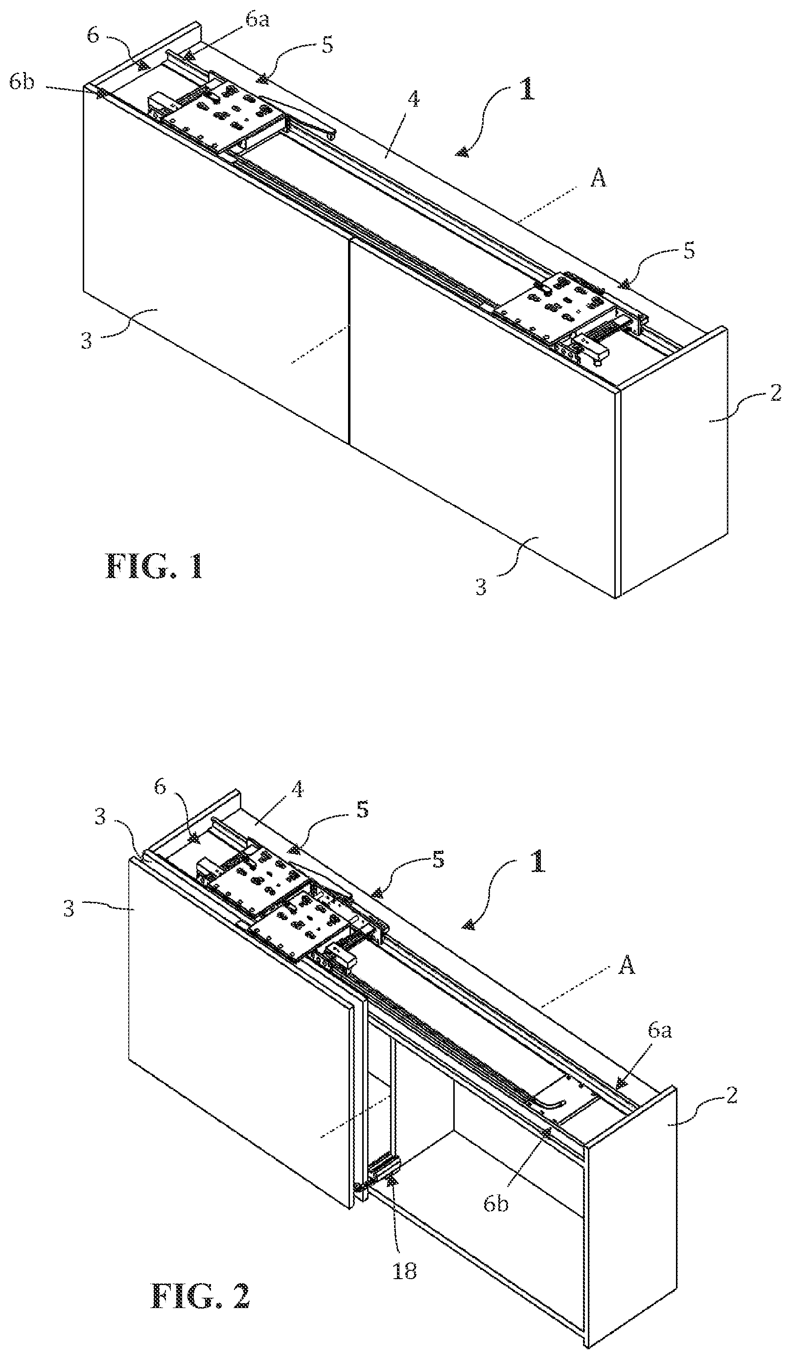 Patent US12158031 Figure 1 – Device for a sliding door