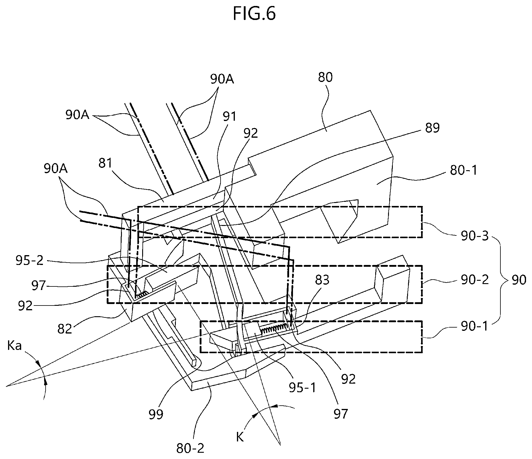 Patent US12158033 Figure 6 – Charging flap opening/closing device and vehicle including the same