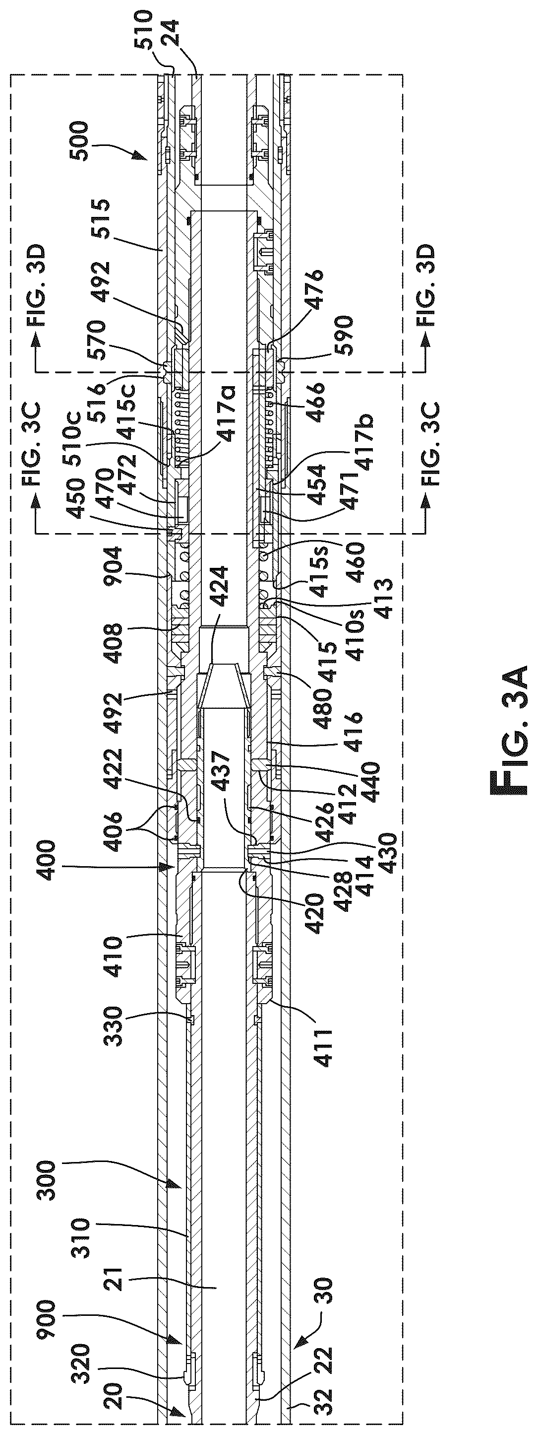 Patent US12158059 Figure 3 – Running tool for a liner string