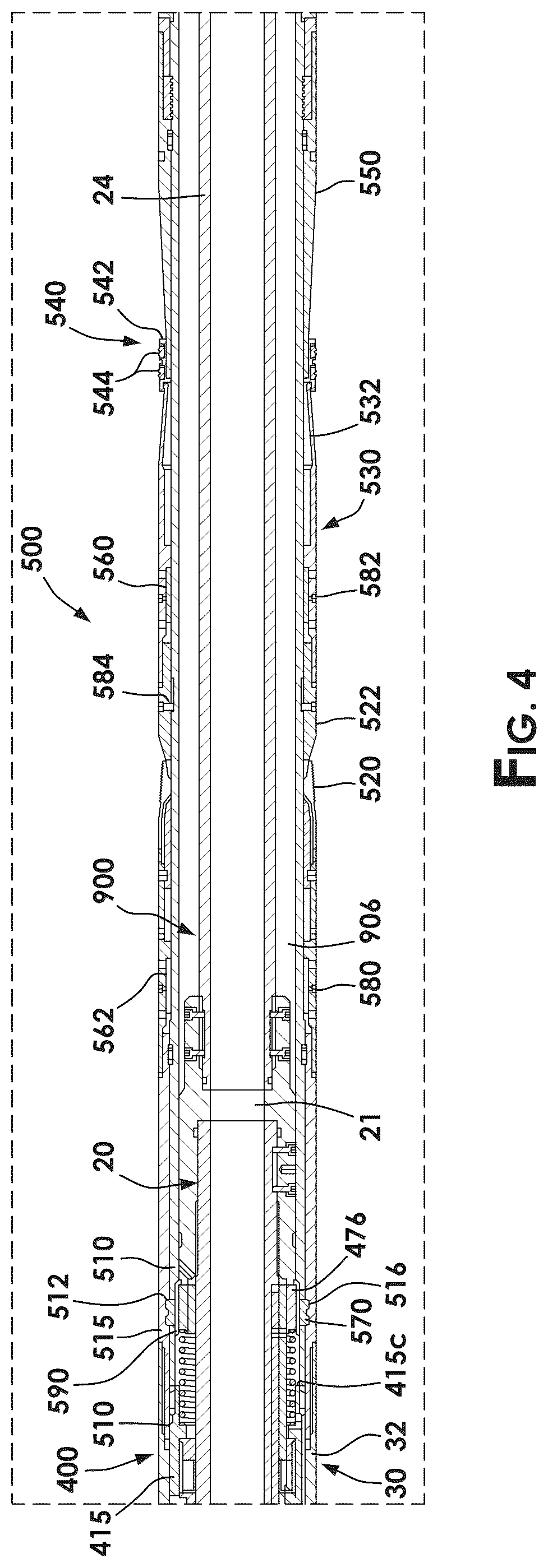 Patent US12158059 Figure 5 – Running tool for a liner string