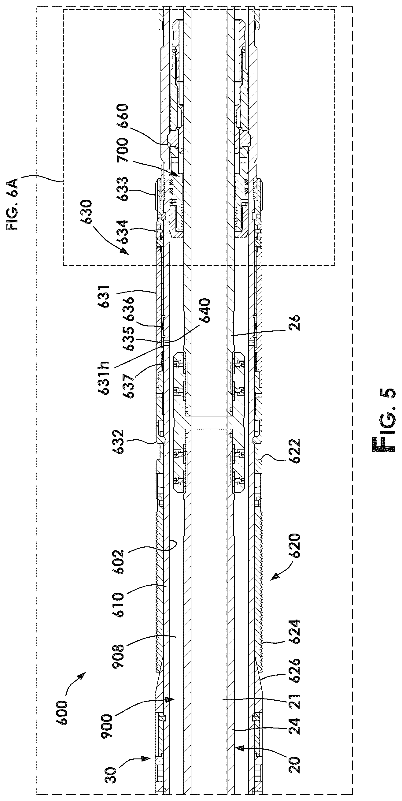 Patent US12158059 Figure 6 – Running tool for a liner string