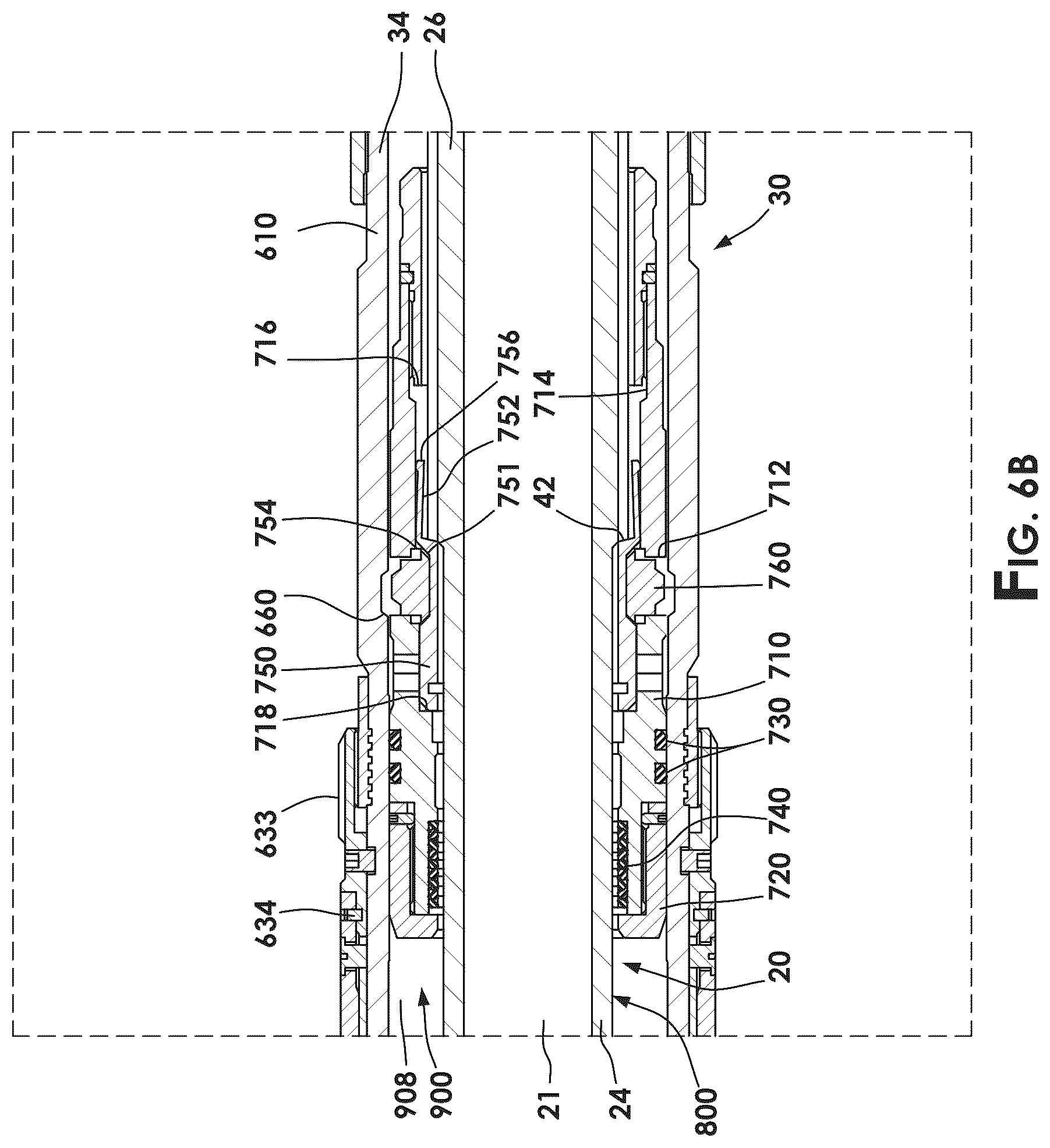 Patent US12158059 Figure 8 – Running tool for a liner string