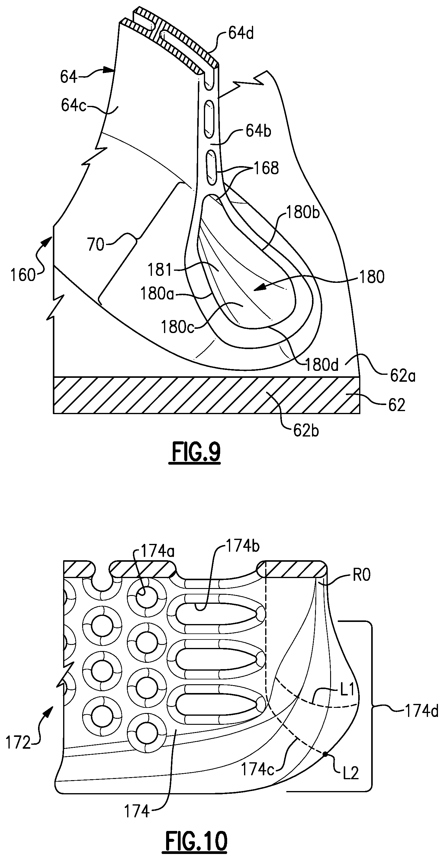 Patent US12158083 Figure 4 – Airfoil with axial cooling slot having diverging ramp