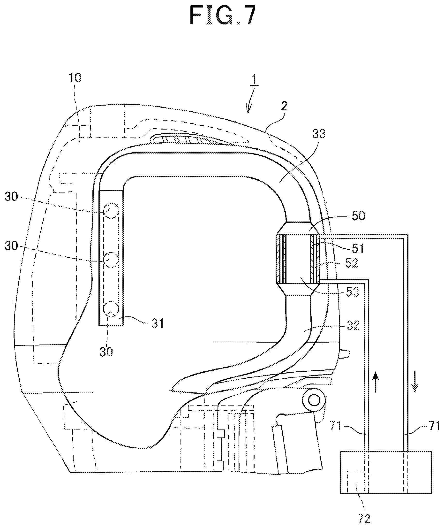 Patent US12158091 Figure 7 – V-type engine, outboard motor, and watercraft