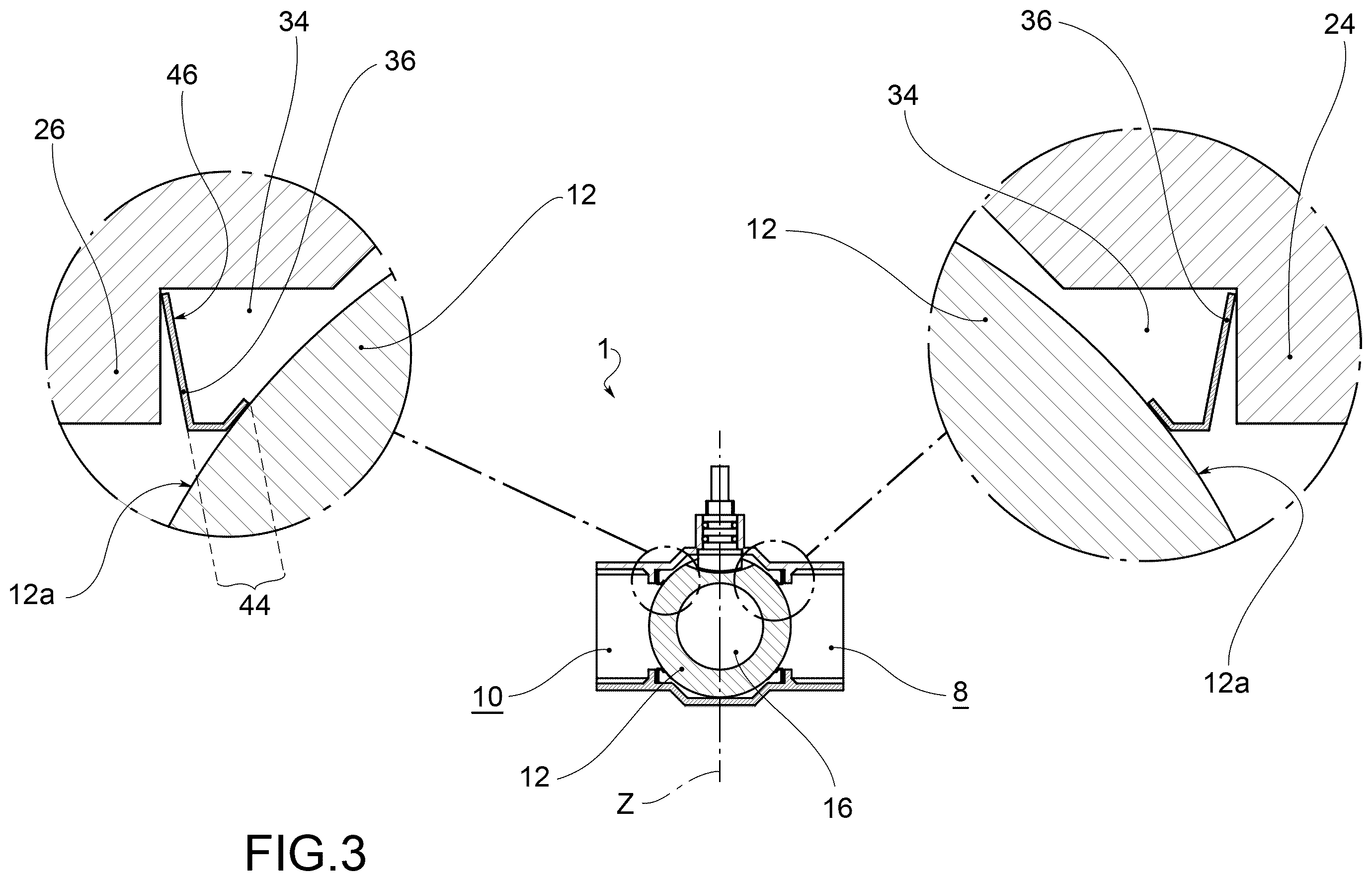 Patent US12158220 Figure 3 – Ball valve