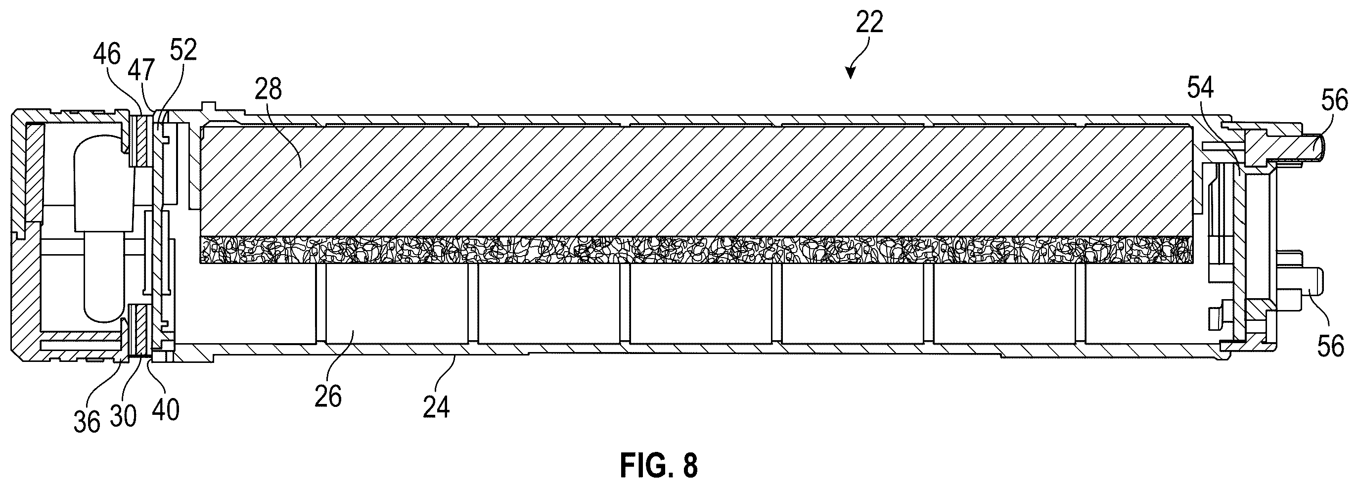 Patent US12158249 Figure 9 – Flashlight with rechargeable battery assembly