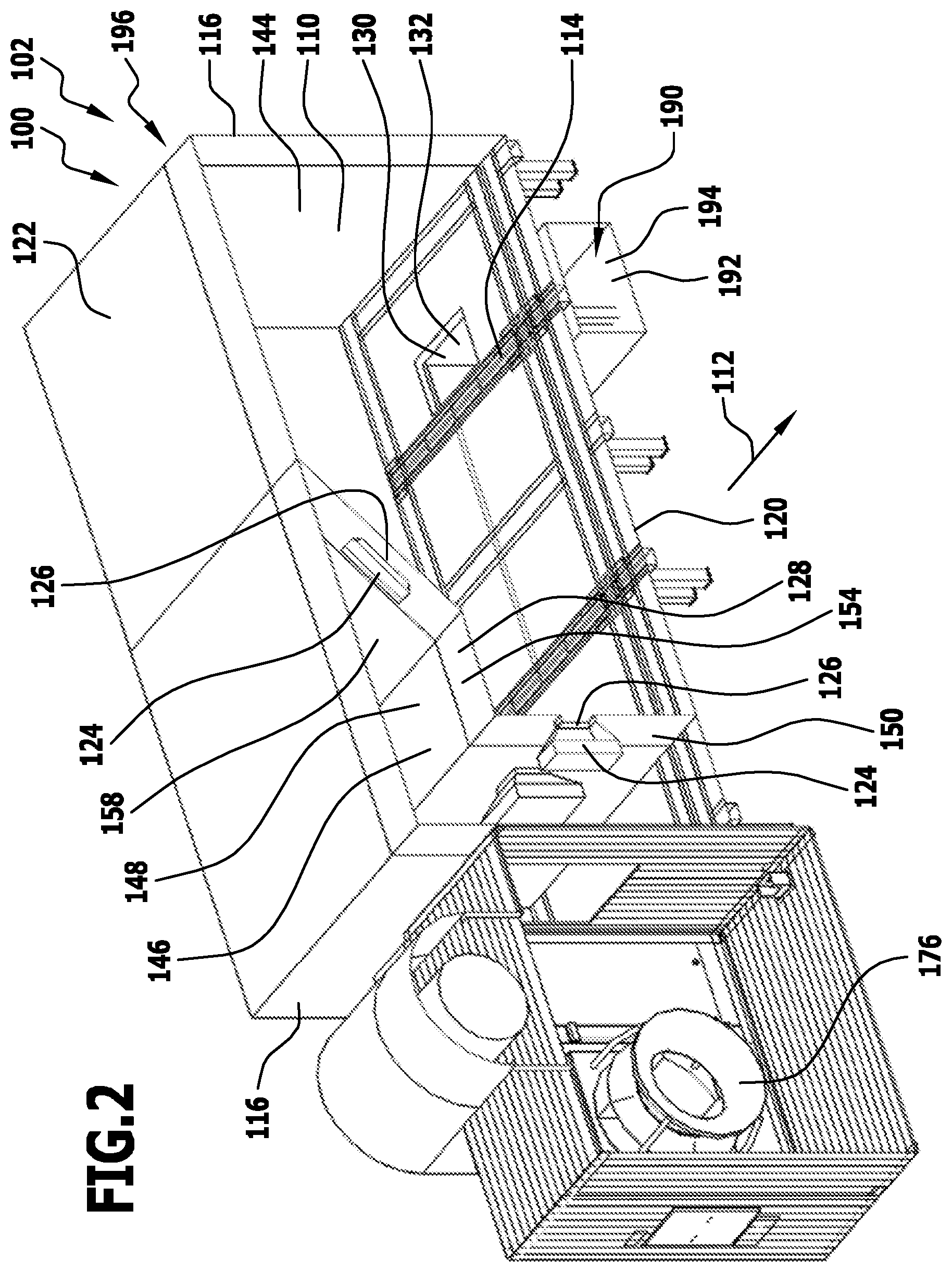 Patent US12158304 Figure 2 – Treatment installation and method for treating workpieces