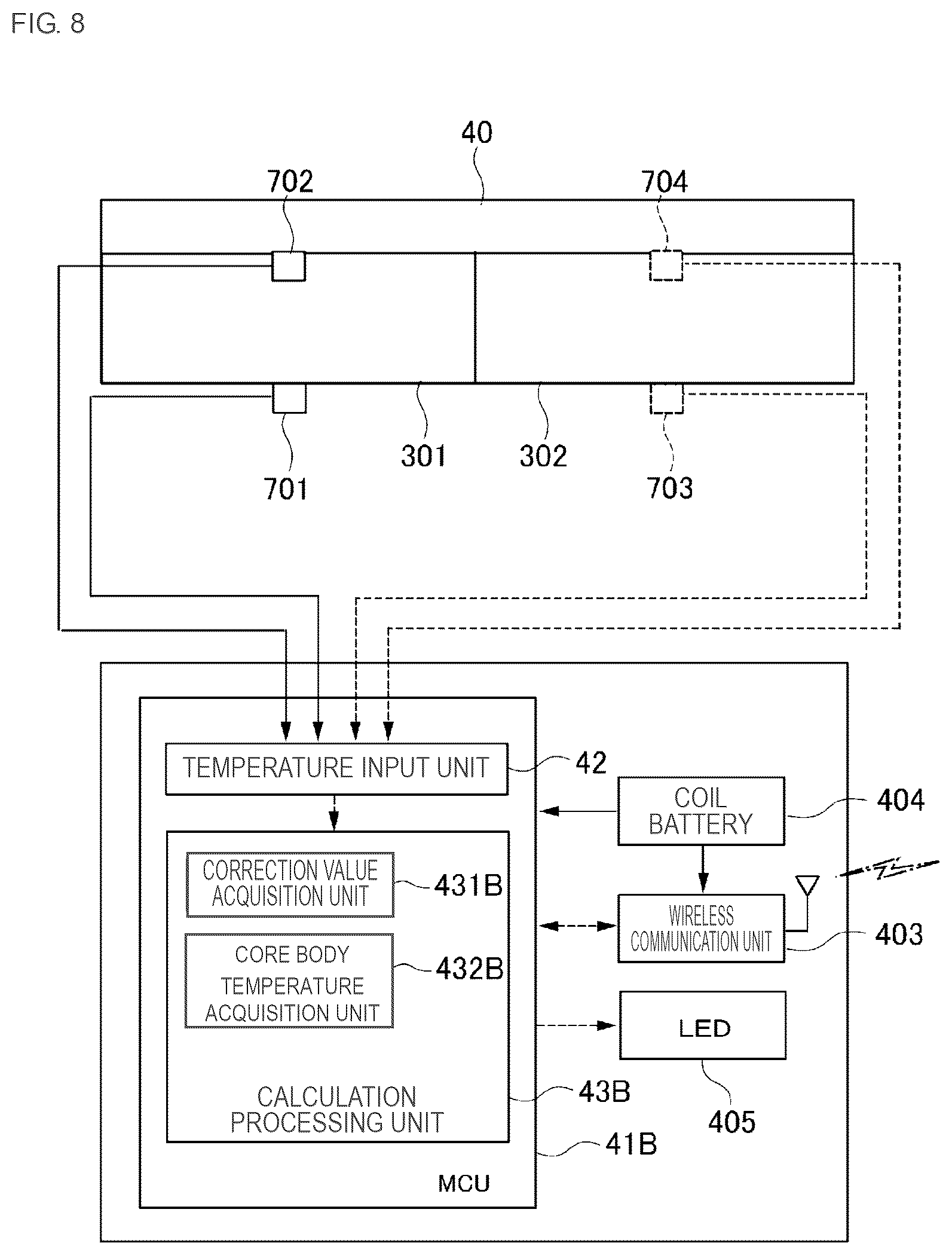 Patent US12158378 Figure 8 – Sticking-type core body thermometer
