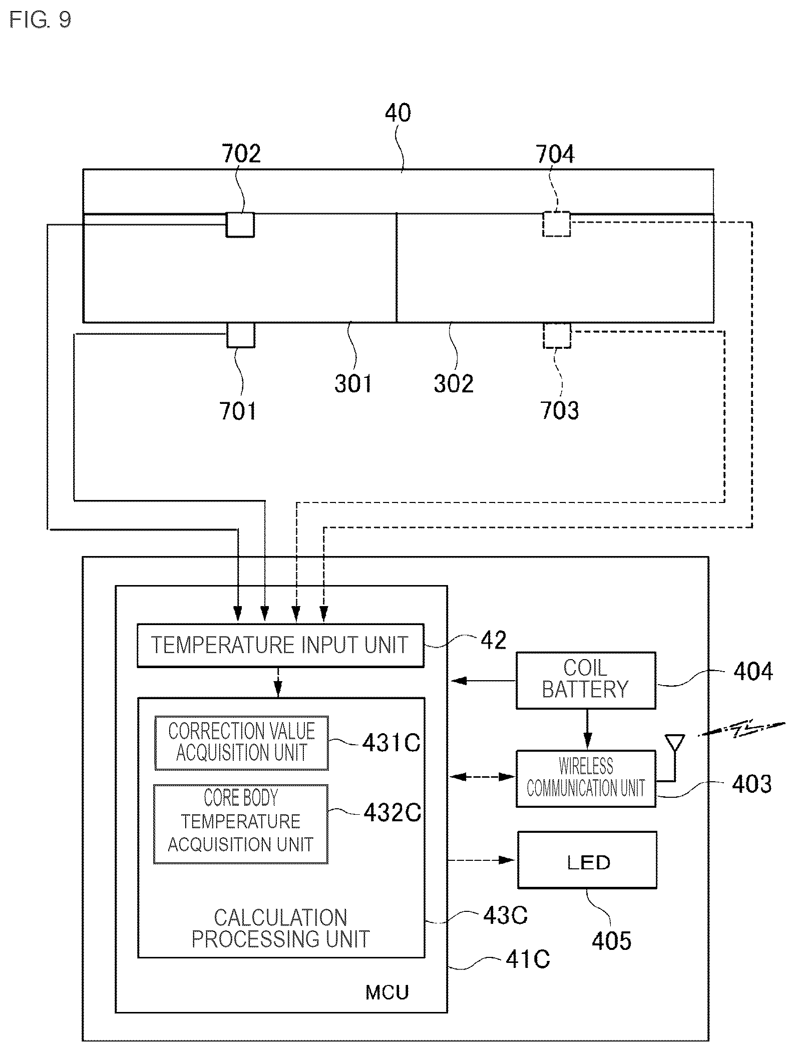 Patent US12158378 Figure 9 – Sticking-type core body thermometer