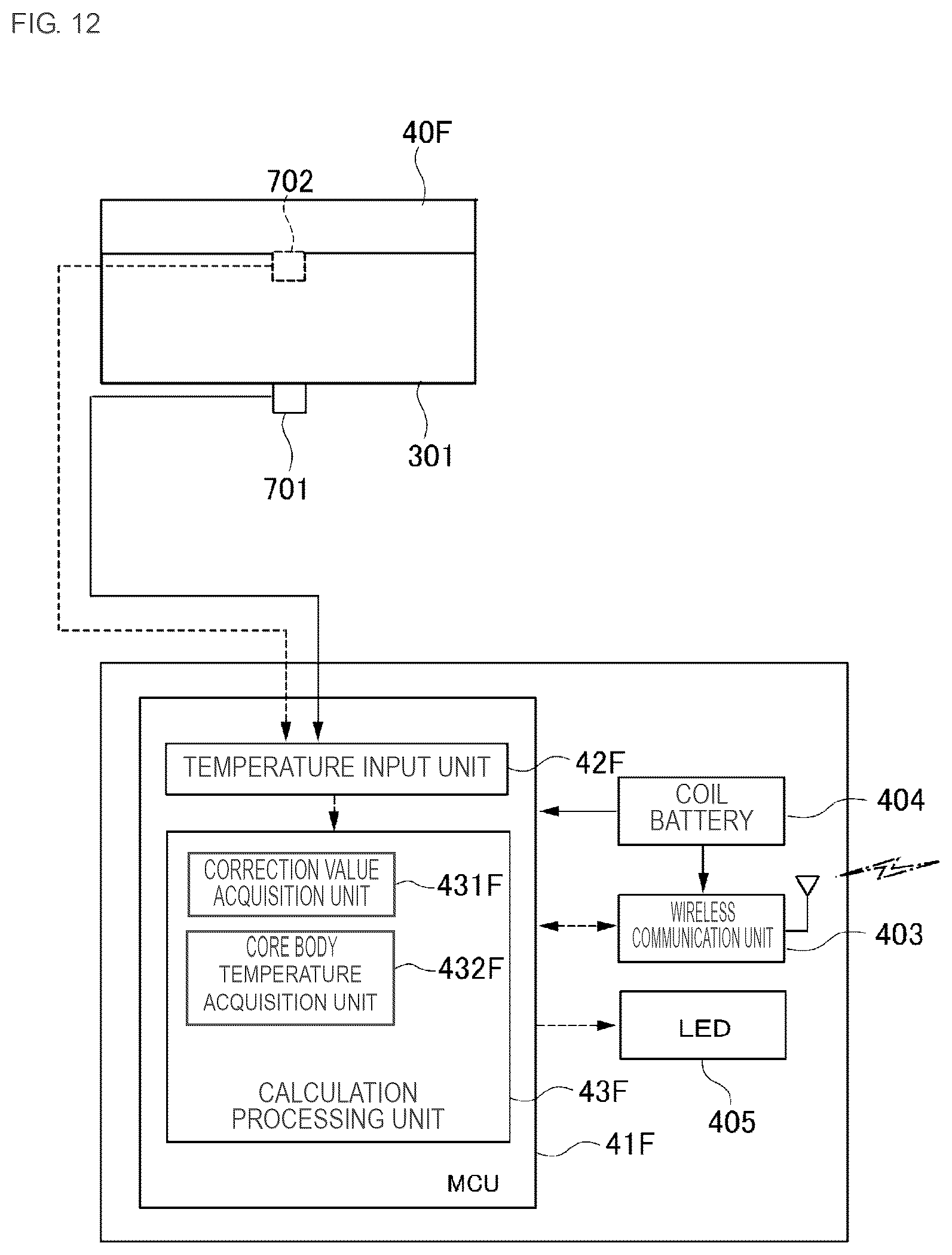 Patent US12158378 Figure 12 – Sticking-type core body thermometer