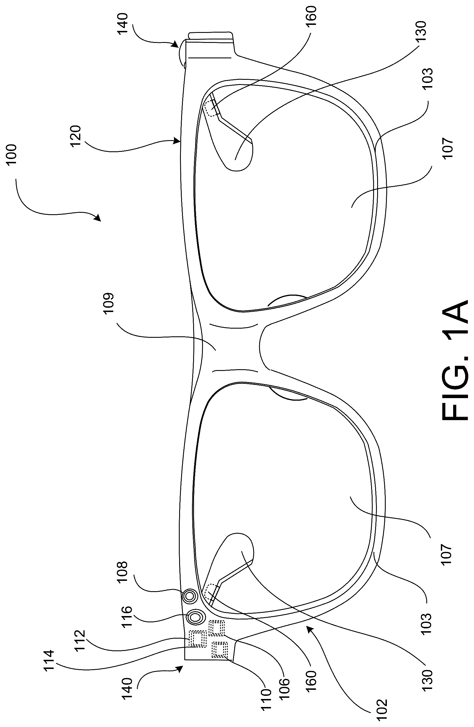 Patent US12158591 Figure 1 – Multi-pivot hinge for head mounted wearable device