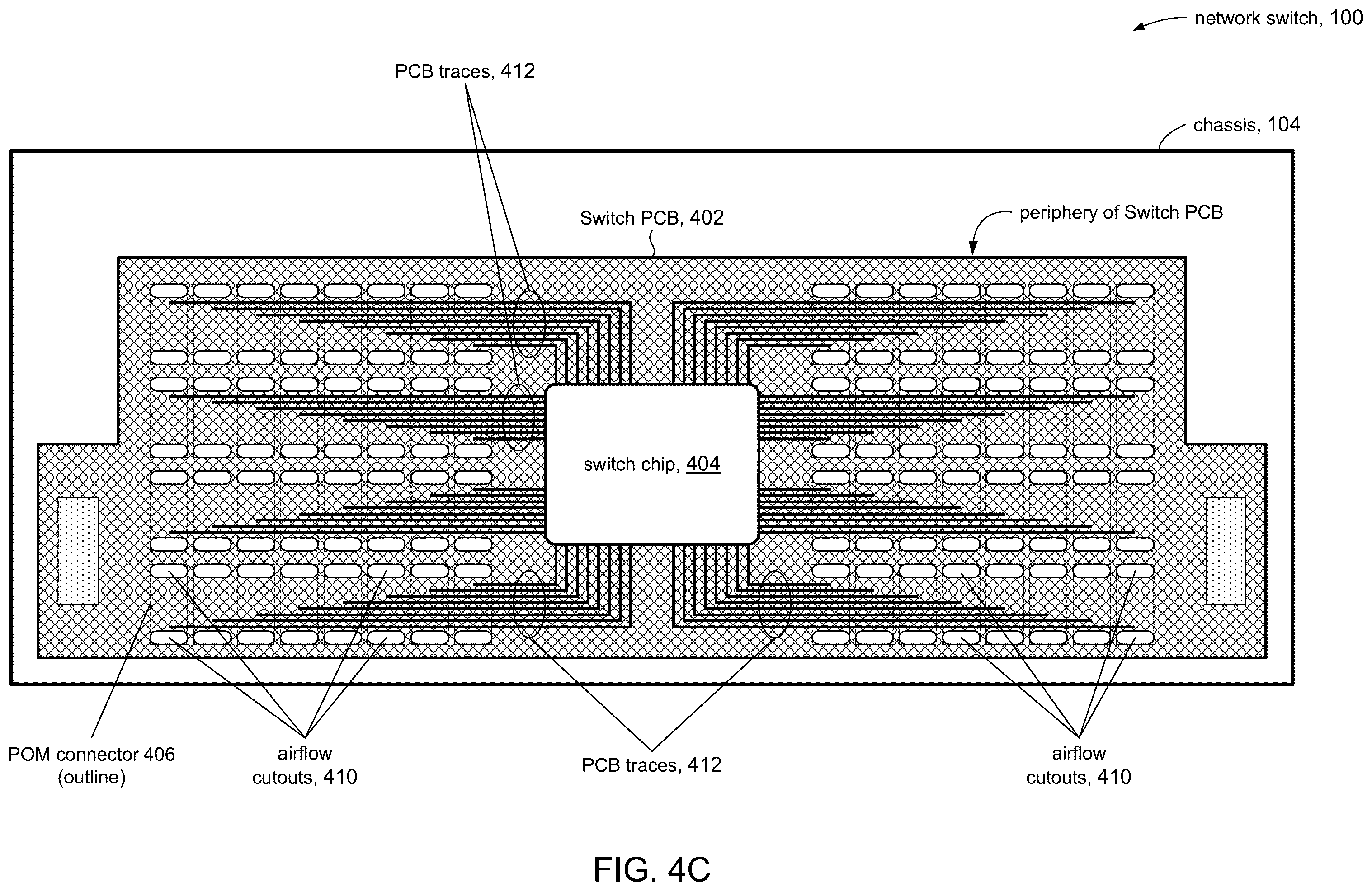 Patent US12158627 Figure 6 – High speed network device with orthogonal pluggable optics modules