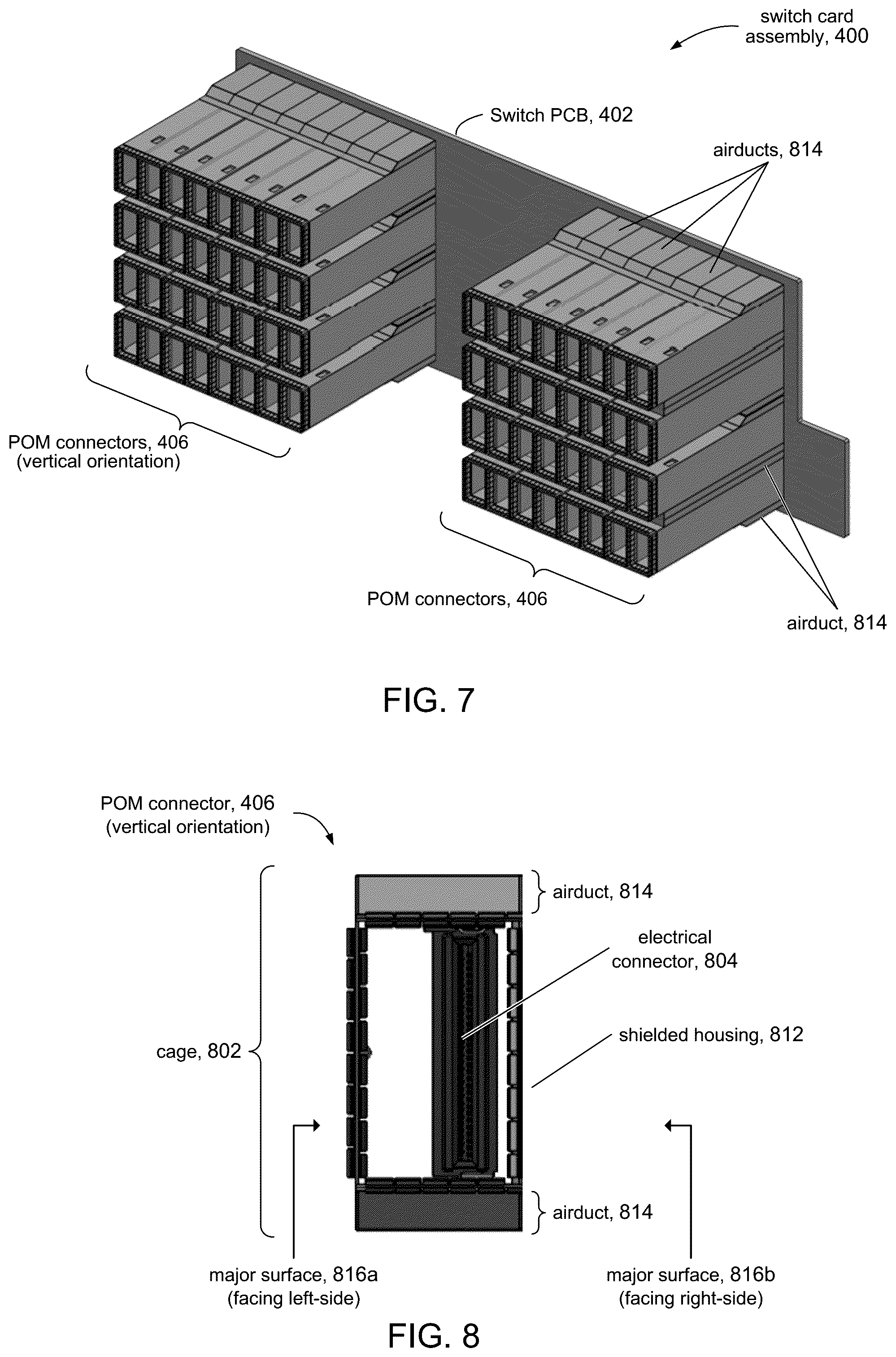 Patent US12158627 Figure 10 – High speed network device with orthogonal pluggable optics modules