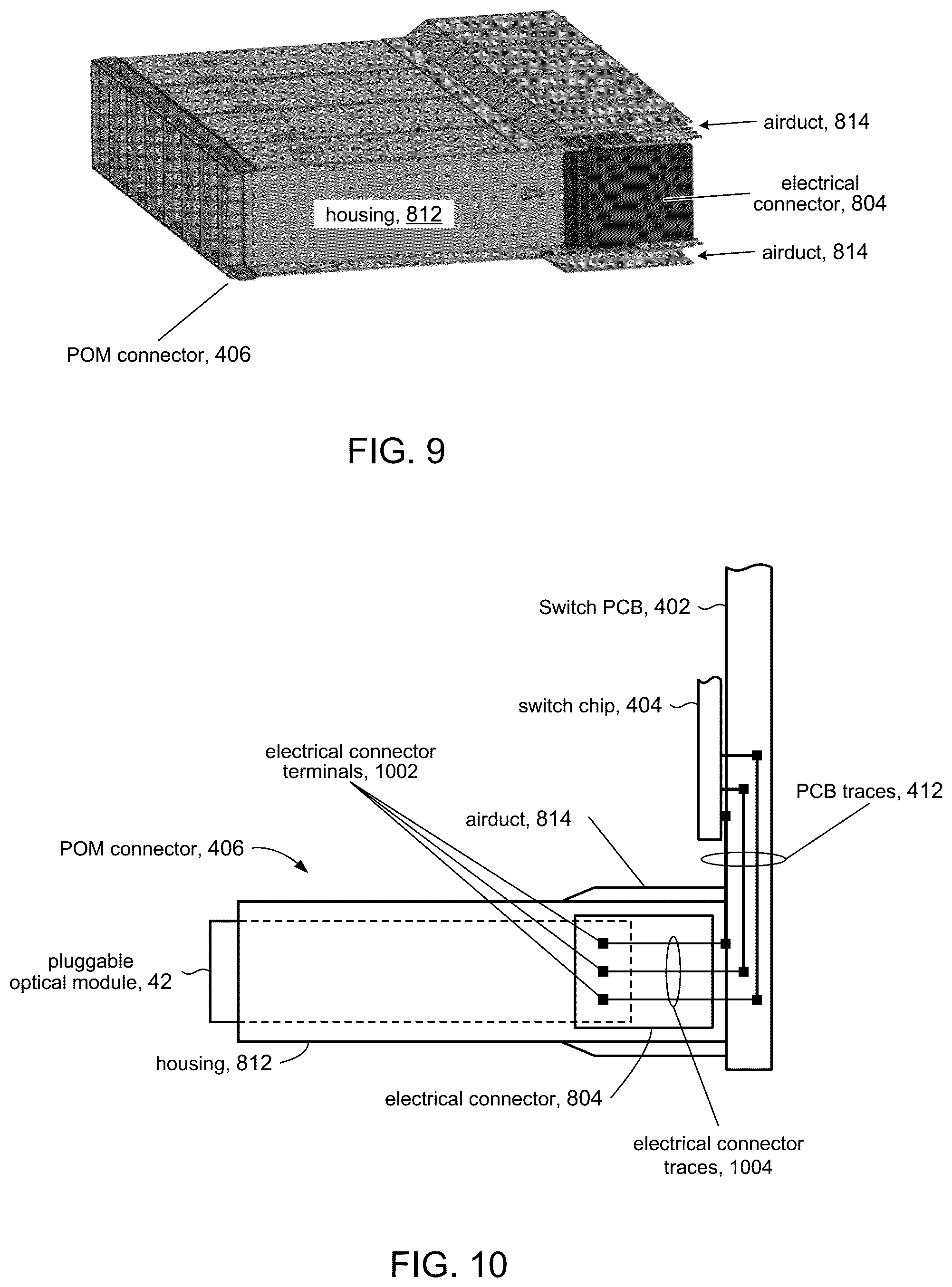 Patent US12158627 Figure 11 – High speed network device with orthogonal pluggable optics modules