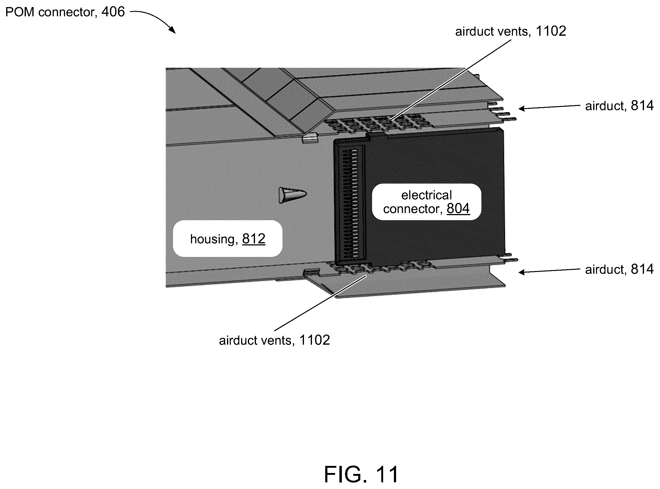 Patent US12158627 Figure 12 – High speed network device with orthogonal pluggable optics modules