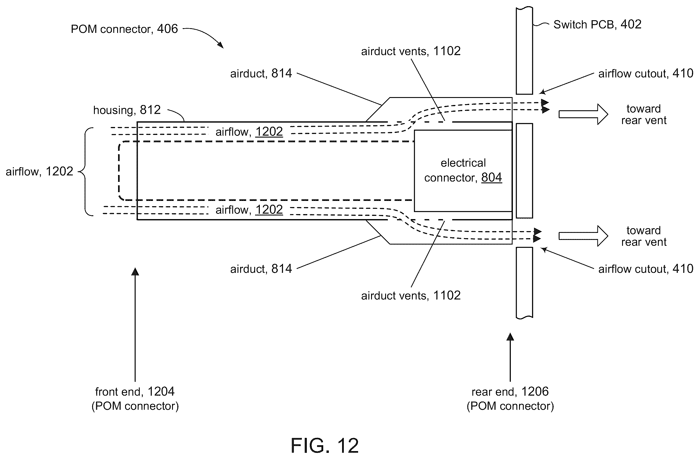 Patent US12158627 Figure 13 – High speed network device with orthogonal pluggable optics modules