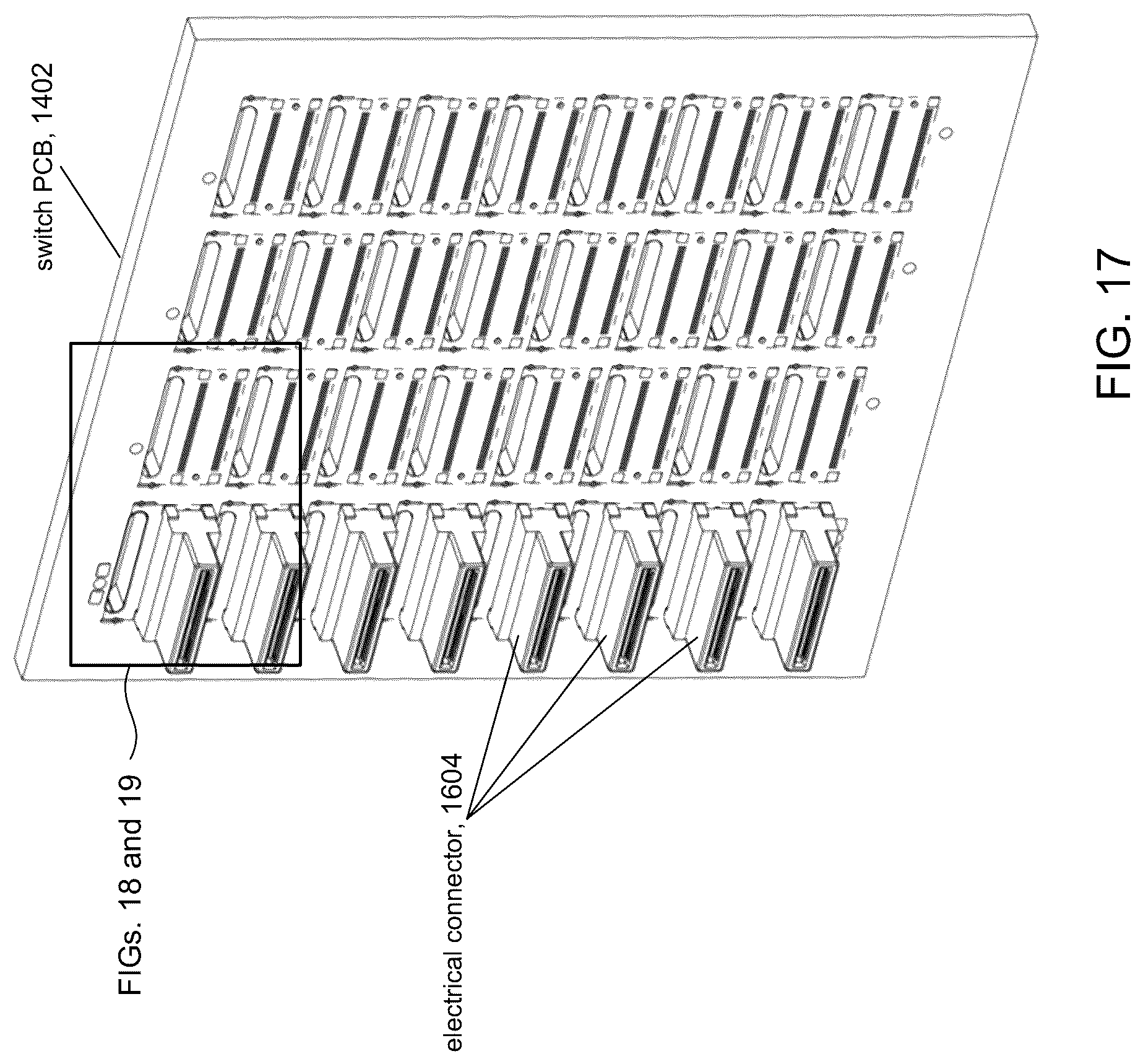 Patent US12158627 Figure 18 – High speed network device with orthogonal pluggable optics modules