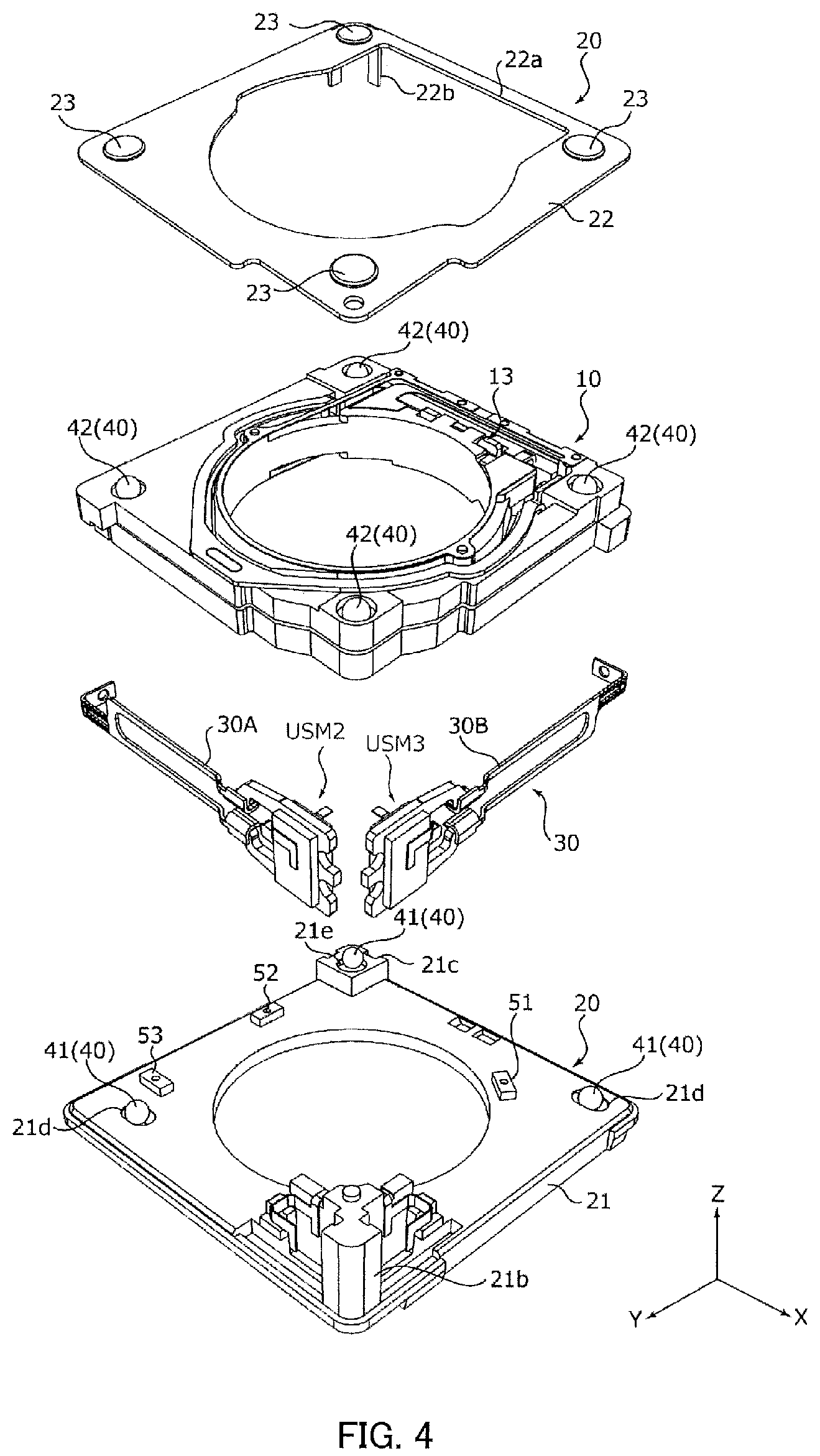 Patent US12158633 Figure 4 – Lens driving device, camera module, and camera-mounted device
